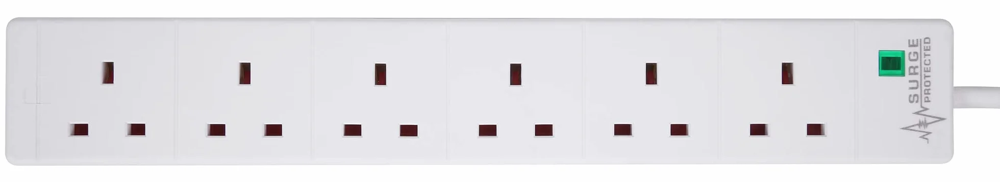 PRO ELEC PELB1703 Przedłużacz 6-rzędowy z ochroną przeciwprzepięciową, biały, 5 m