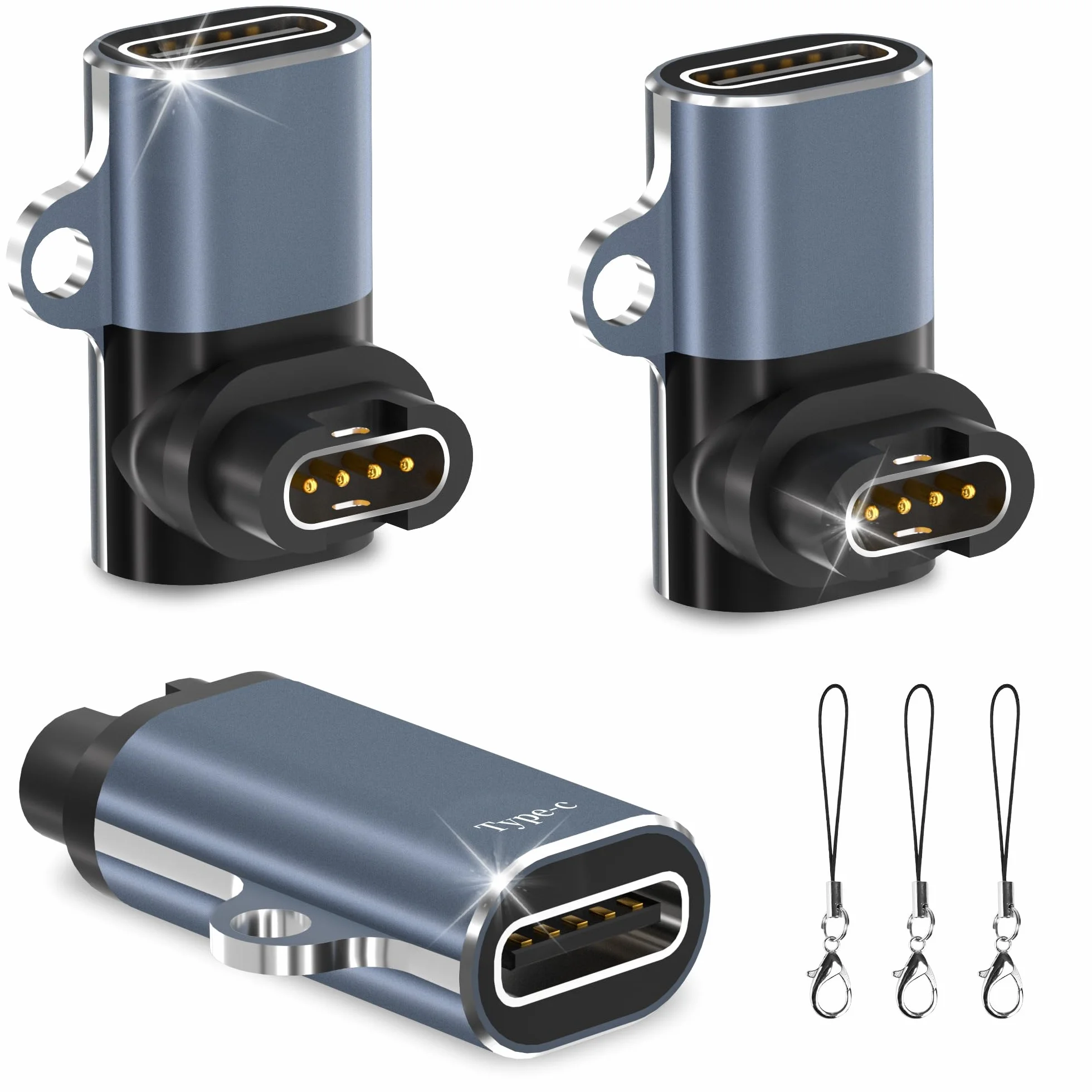 Adapter USB C do ładowania zegarka Garmin Fenix 8/8 Solar/7S/7X/E/6, Forerunner 945/955/965/265/55, Tactix, Vivoactive 4S/5, Venu 2S, 3S, SQ, Epix Pro 2, Instinct 2X, 3 szt