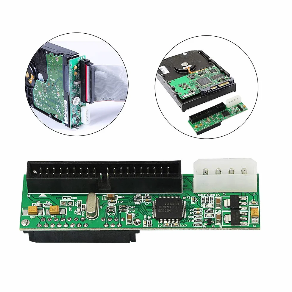 SinLoon 3,5-calowy adapter interfejsu SATA na PATA IDE, SATA żeński na 40-pinowy męski adapter IDE do komputera PC i Mac do adaptera interfejsu dysku twardego SATA