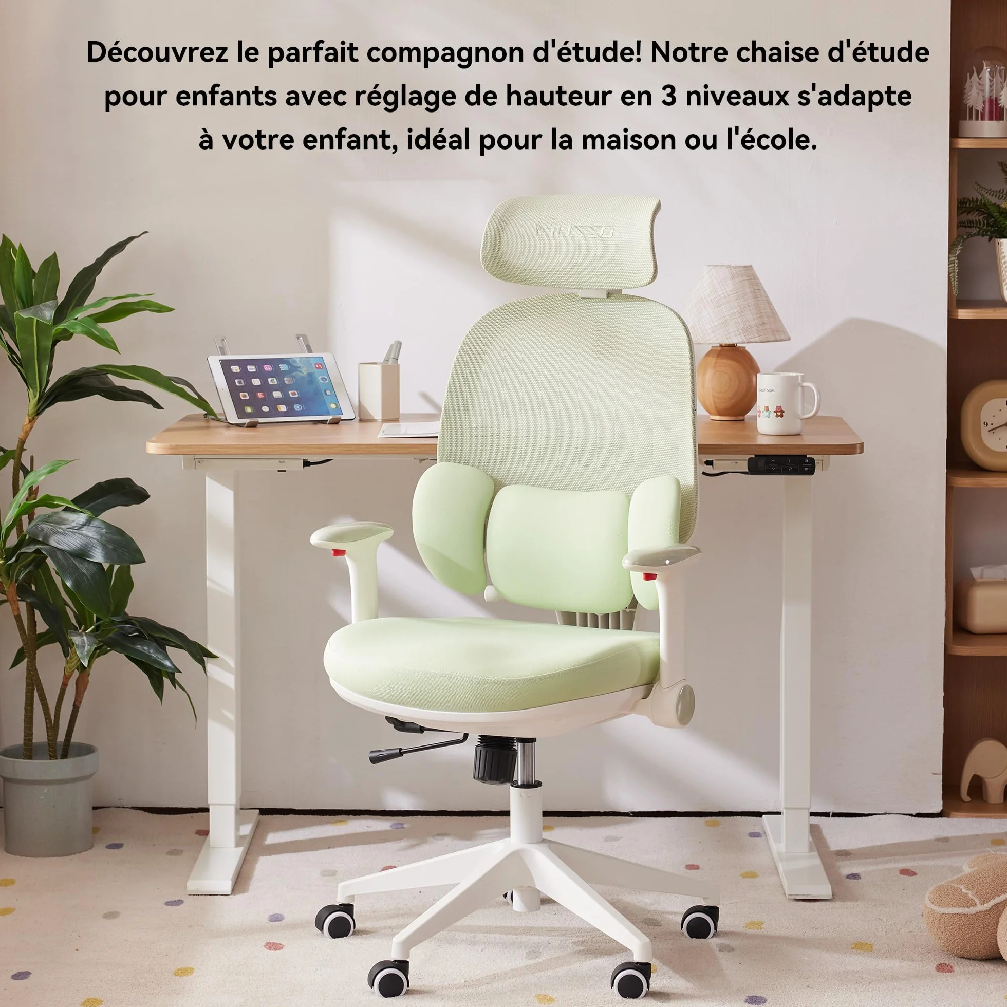 MUSSO T30 Ergonomiczne krzesło biurowe dla dzieci z podparciem lędźwiowym i siatką
