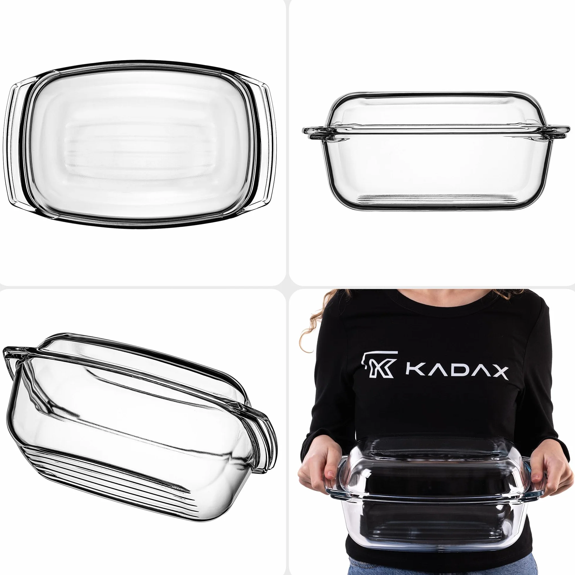 KADAX Naczynie żaroodporne 5,8 l szklane prostokątne do lasagne