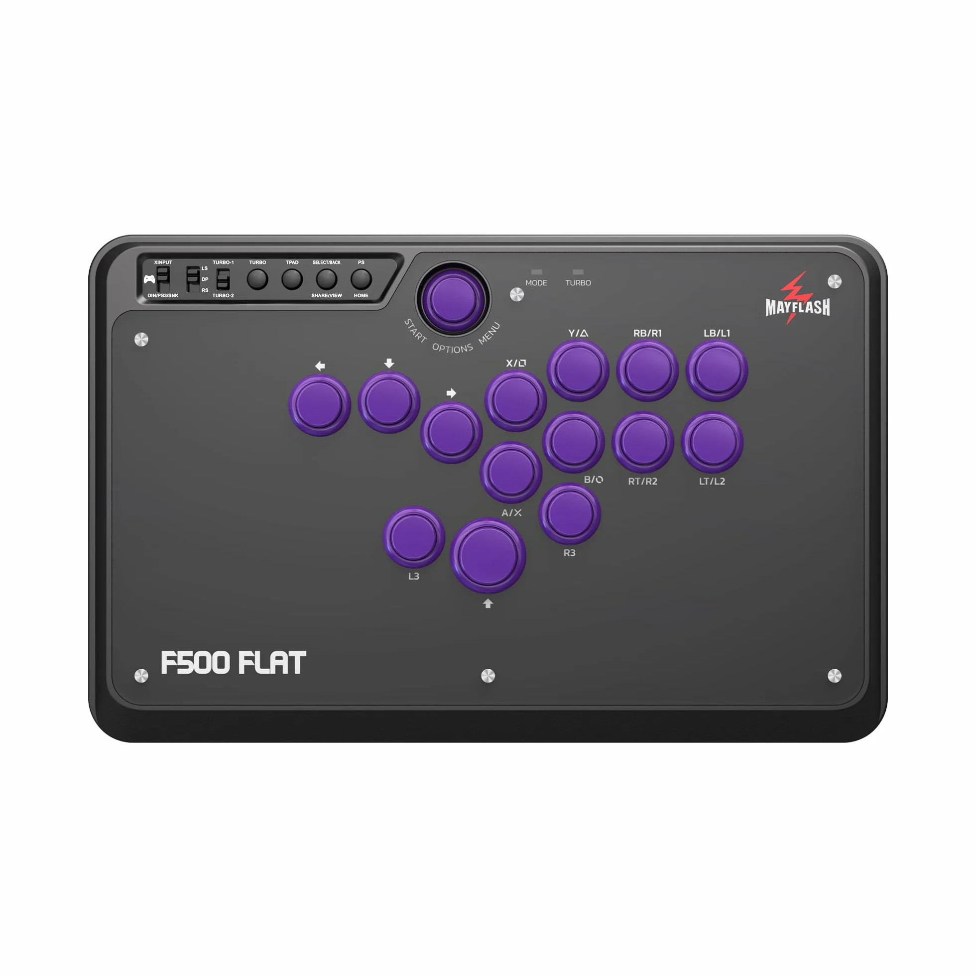 MAYFLASH F500 FLAT Fight Stick All Button Arcade Controller for PS4, PC, Xbox Series S/X, Xbox One, Switch, Steam Deck, macOS, Android, Raspberry Pi, NEOGEO mini and more