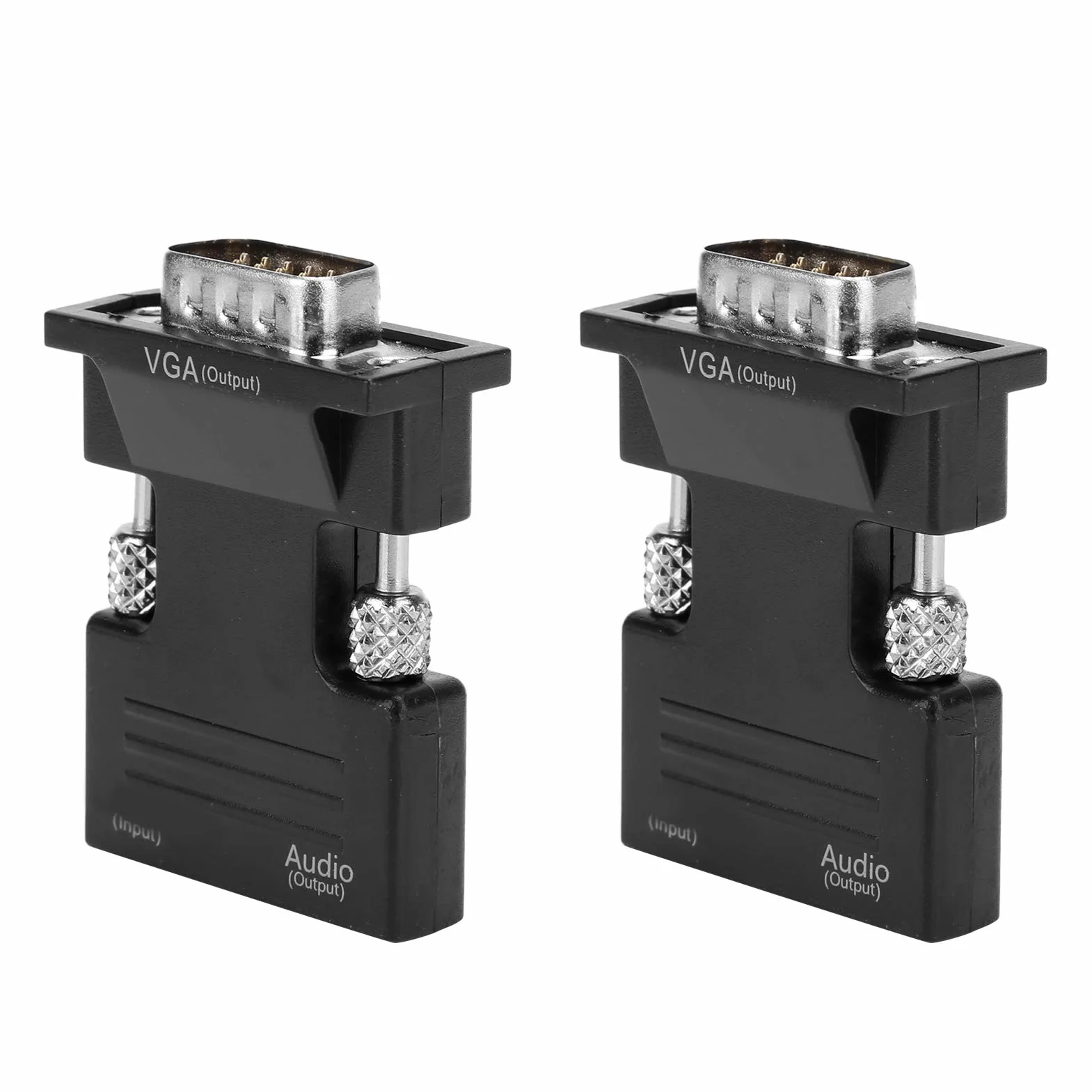 Konwerter HDMI na VGA, 2 sztuki/paczka 1080P Adapter HDMI na VGA z konwerterem wideo adaptery kabli komputerowych