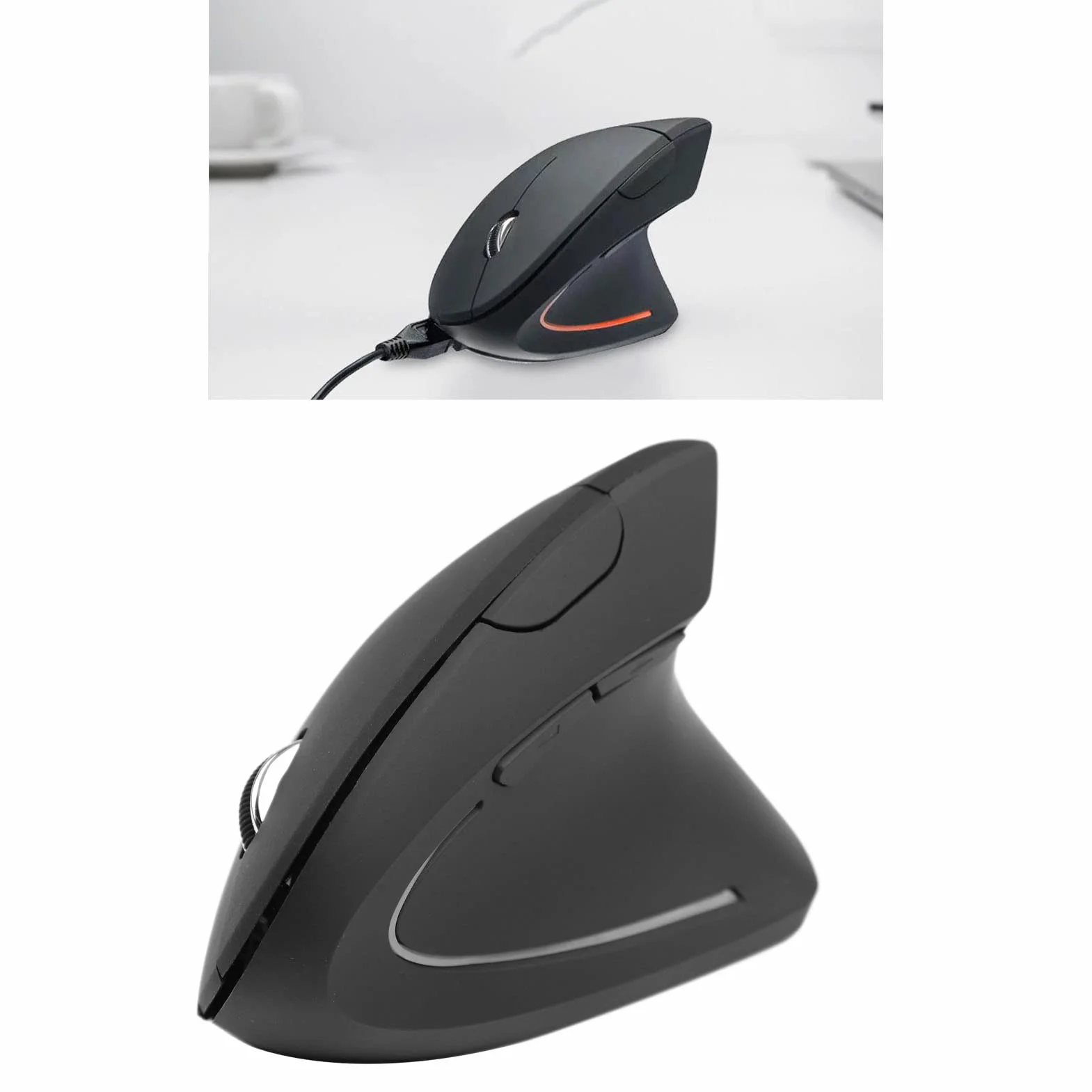 Mysz Ergonomiczna, Bezprzewodowa Pionowa Mysz Ergo 2,4G z regulacją DPI, Cicha Mysz Nadgarstkowa, Zasilana Bateryjnie do Laptopa, Komputera Stacjonarnego, Komputera PC, Gracza