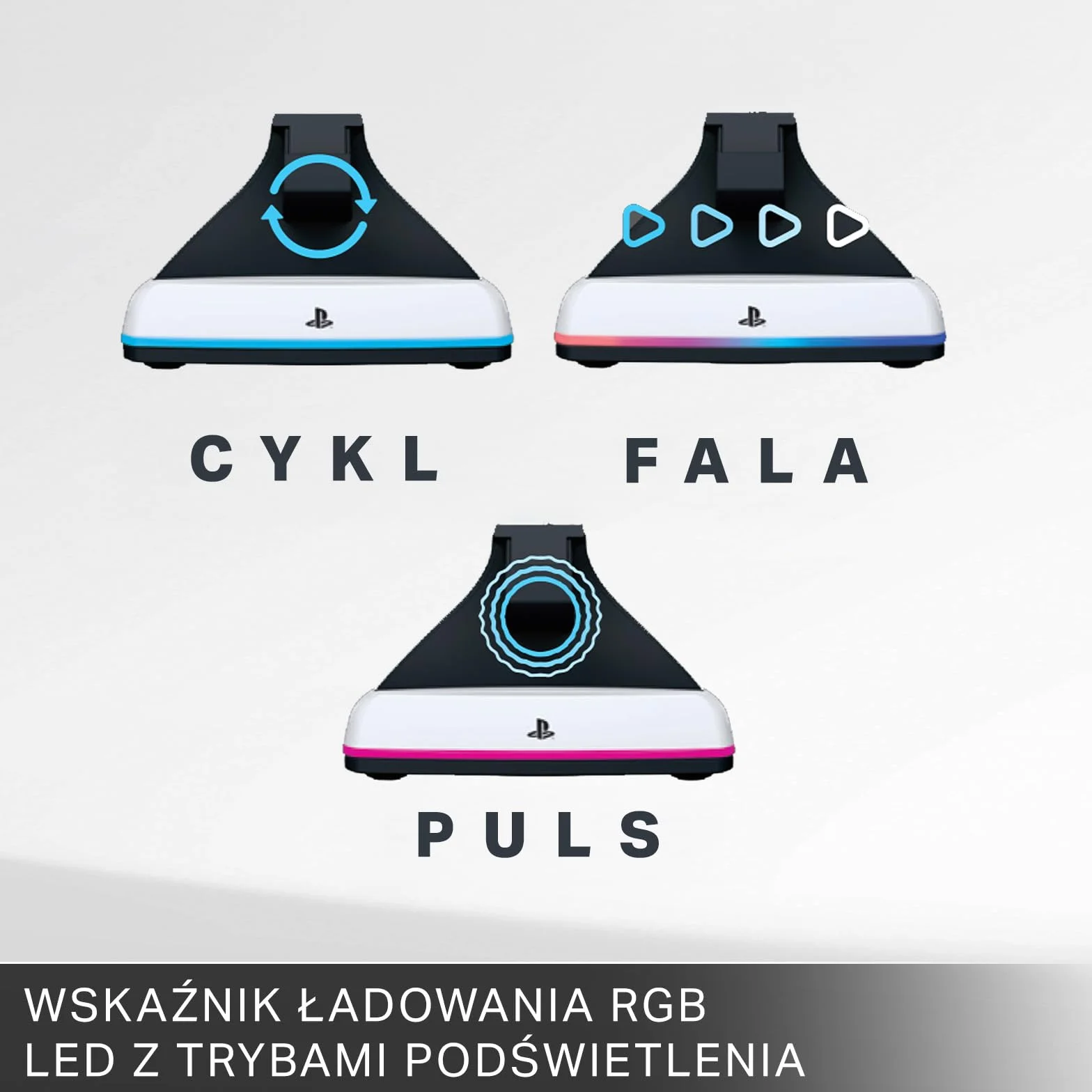 Stacja ładująca PowerA do konsoli PlayStation Portal™ Remote Player z Lumectra™, oświetlenie RGB, zasilanie USB, ładowarka magnetyczna, ładowanie i stojak, obciążona podstawa, oficjalna licencja