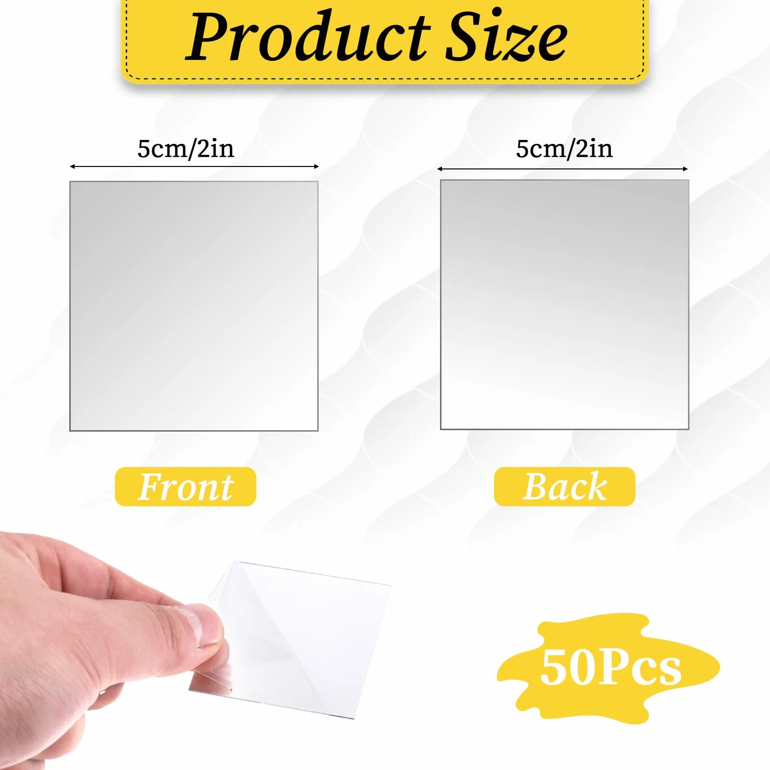 50 sztuk małych luster, 5 x 5 cm, kwadratowe, samoprzylepne naklejki na lustro, mini do majsterkowania, kwadratowe lustro, mozaika, do samodzielnego wykonania, dekoracja ścienna, łazienka