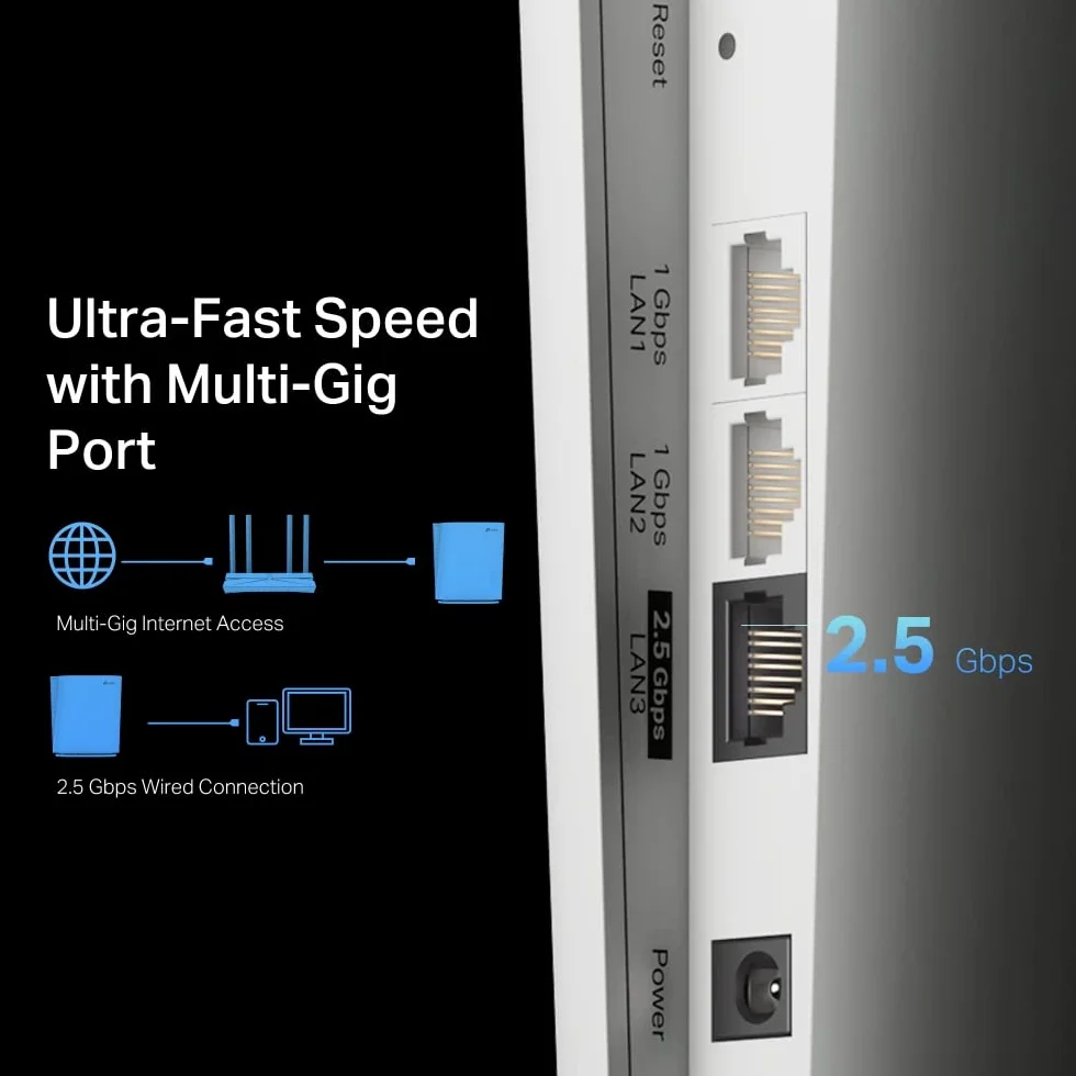 TP-Link RE900XD | Wzmacniacz sygnału Wi-Fi 6 AX6000 Dual Band | Prędkość do 6 Gb/s | Port Ethernet 2,5 Gb/s | Kompatybilny z OneMesh | Kanał 160 MHz