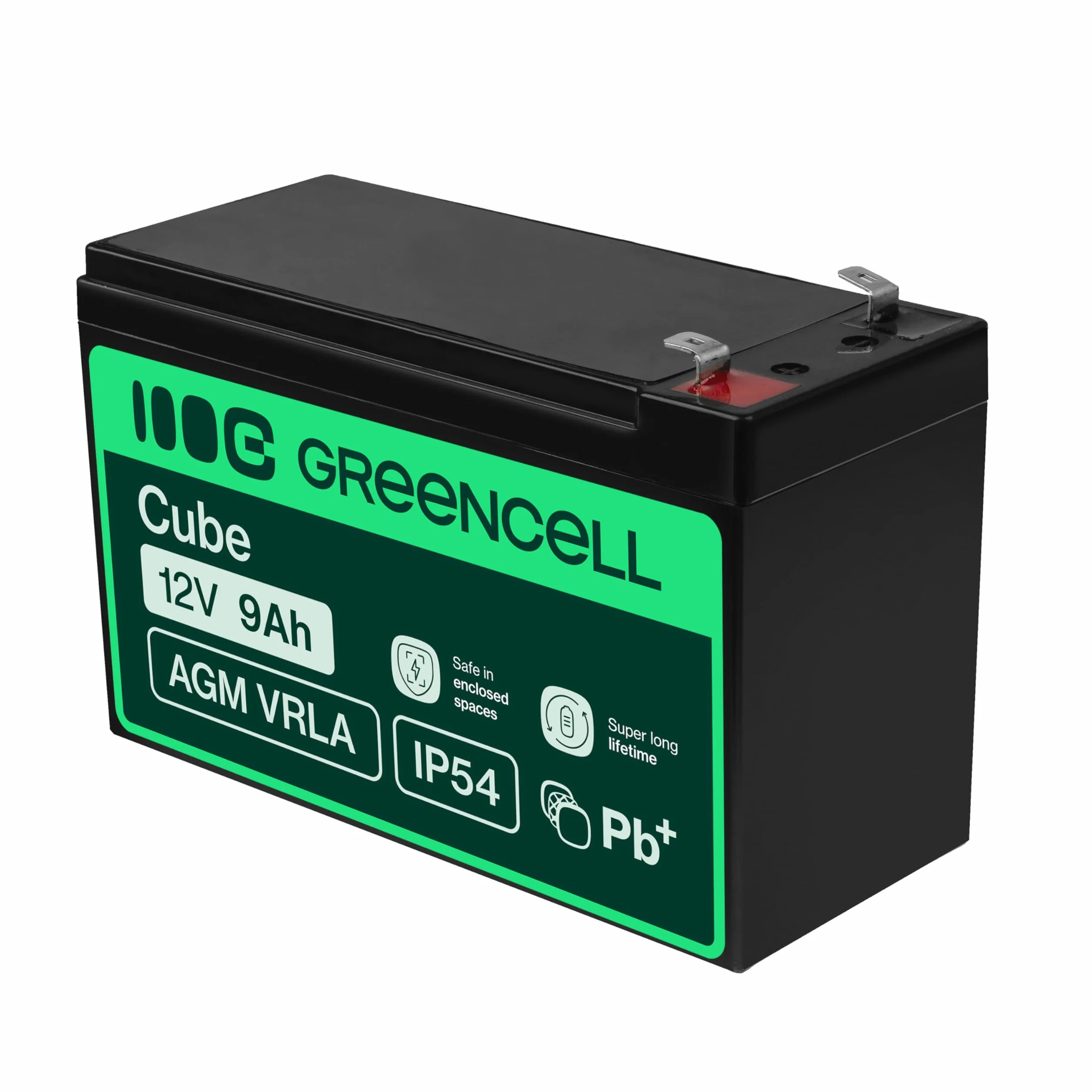 Green Cell AGM 12 V 9 Ah akumulator ołowiowy VRLA akumulator ołowiowy akumulator zastępczy akumulator żelowy akumulator odporny na cykle Unbemann UPS | UPS | akumulator zapasowy, AGM06