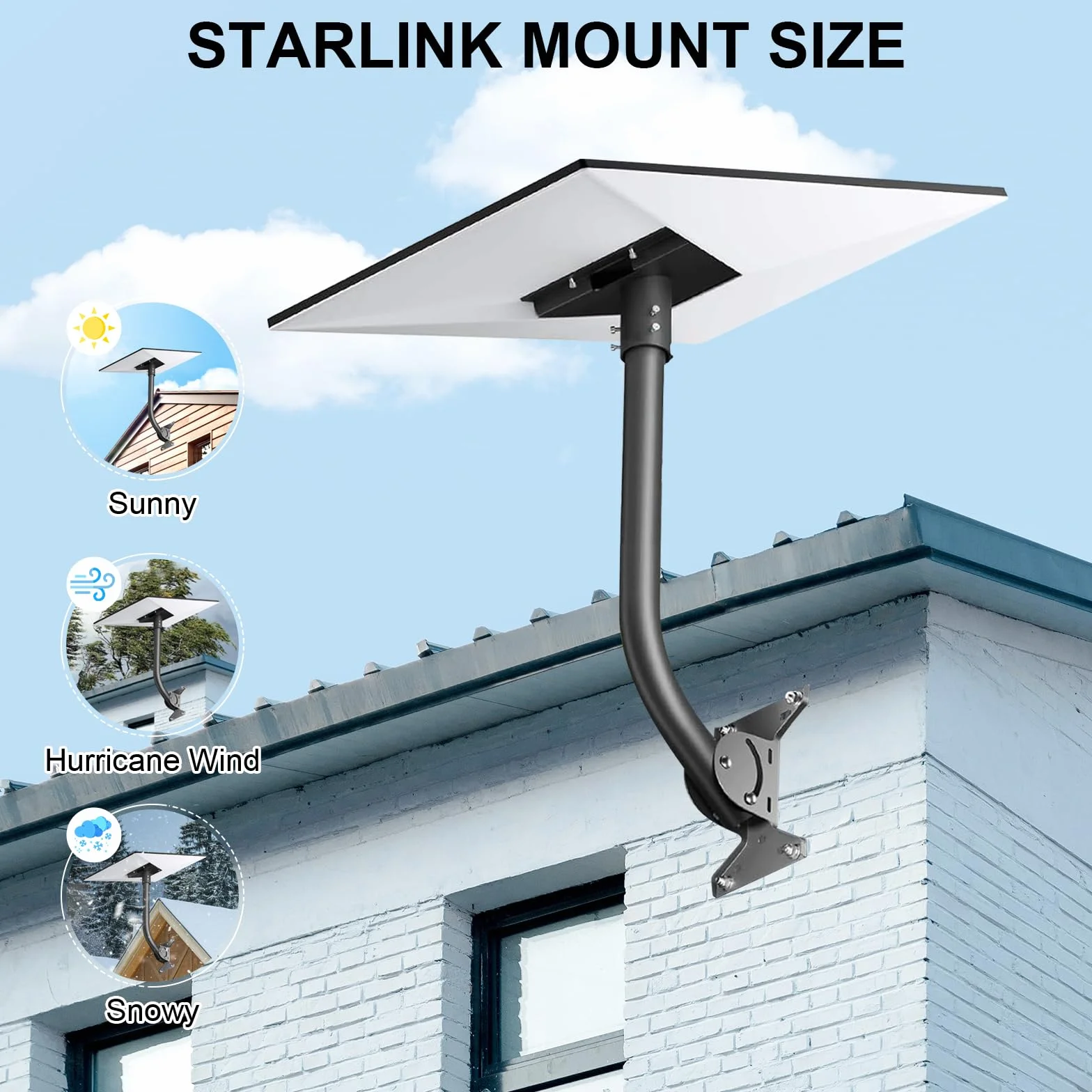 Mount kompatybilny z Starlink Gen 3, uchwyt ścienny kompatybilny z Starlink Gen 3, zestaw montażowy kompatybilny z Starlink Gen 3, długi uchwyt ścienny kompatybilny z Starlink Gen 3