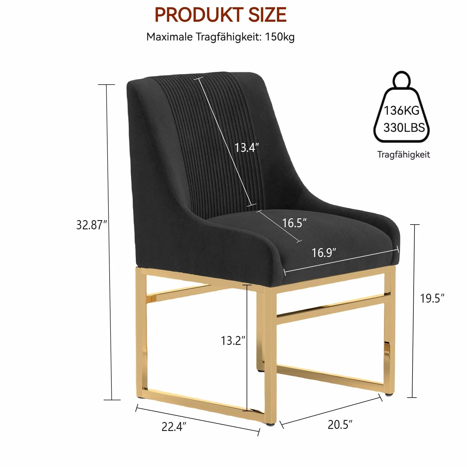 Zestaw 2 krzeseł kuchennych aksamitne złote nogi metalowa rama mid-century modern