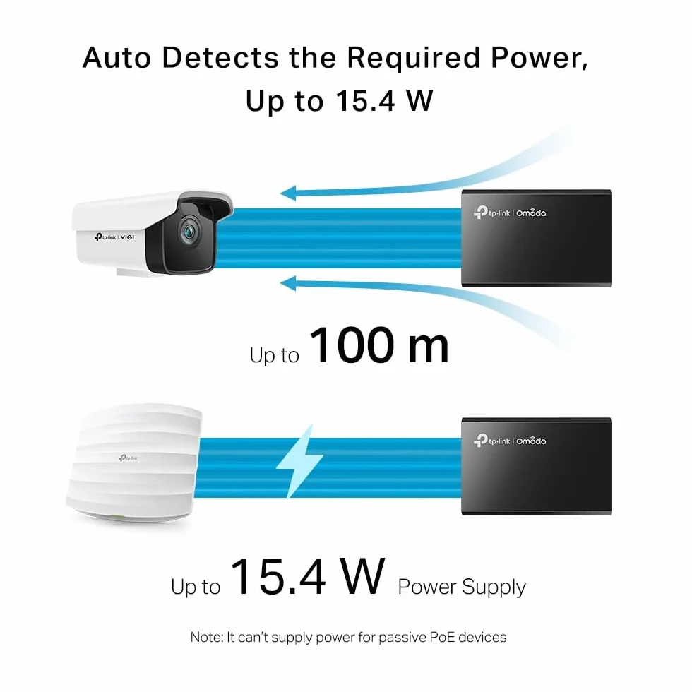 TP-Link TL-POE150S | Injector PoE zgodny z IEEE 802.3af | Do 15,4 W | Port Fast Ethernet | Plug & Play