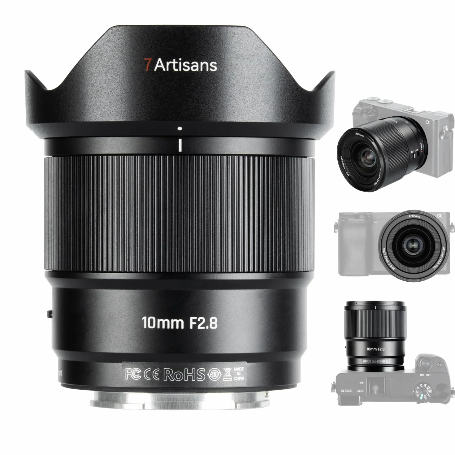 7Artisans AF 10 mm F2.8 ultraszerokokątny obiektyw autofokusowy do aparatów E Mount APS-C, przysłona F2.8, metalowa obudowa, kompaktowa konstrukcja 232 g, ulepszenie oprogramowania sprzętowego USB-C