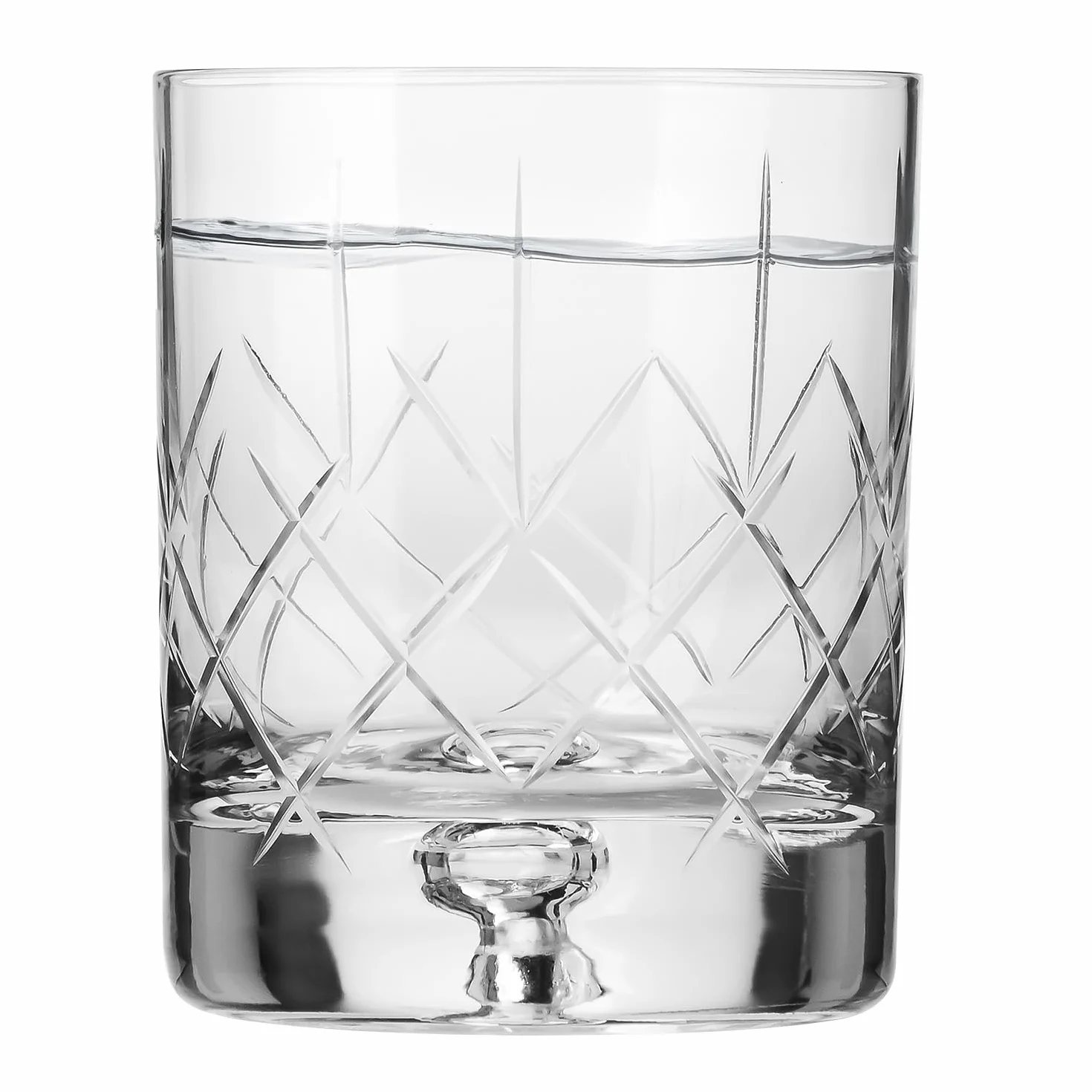 KROSNO Szklanki do Whisky 250 ml, 4 Sztuki Saga, Kryształowe, Szlifowane, Ręczna Produkcja, Klasyczne Szklanki do Alkoholu