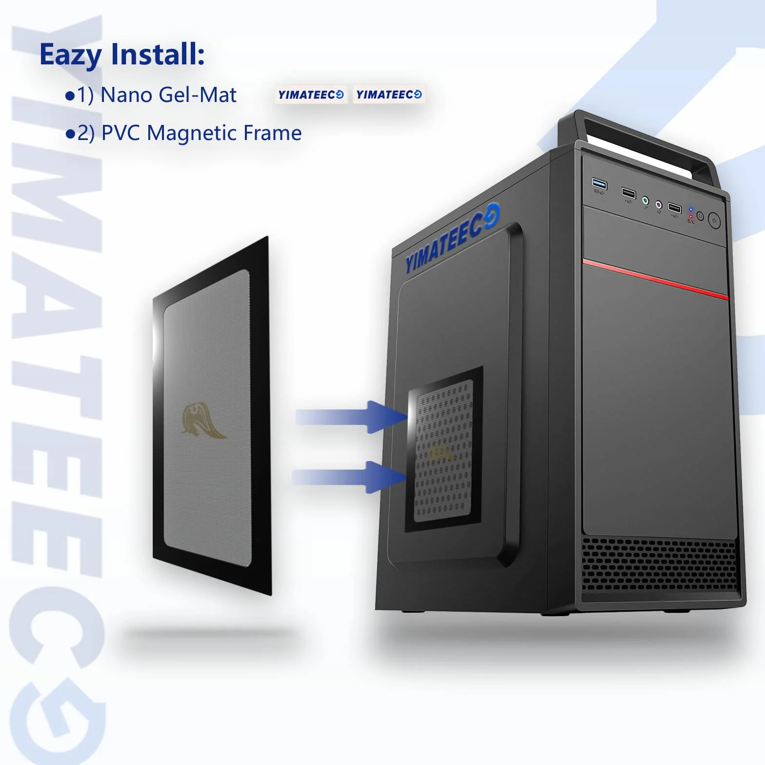 PC Filtr Przeciwpyłowy 240 mm, 2 szt. Magnetyczny, Przeciwkurzowy Filtr Wentylatora z PCV do Obudowy Komputera Komputer PC Filtr chłodnicy (PVC dżentelmena, 120x240 mm, 2 sztuki, czarny)