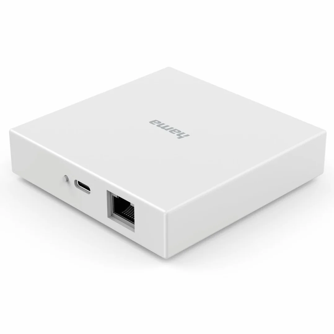 Hama Mostek Bridge WIFI ZIGBEE THREAD MATTER Centralka Smart Home, Kompaktowy, Zintegrowany Ekosystem, Kompatybilny z Alexa, Apple Home, Google Home, Zasilany przez USB-C