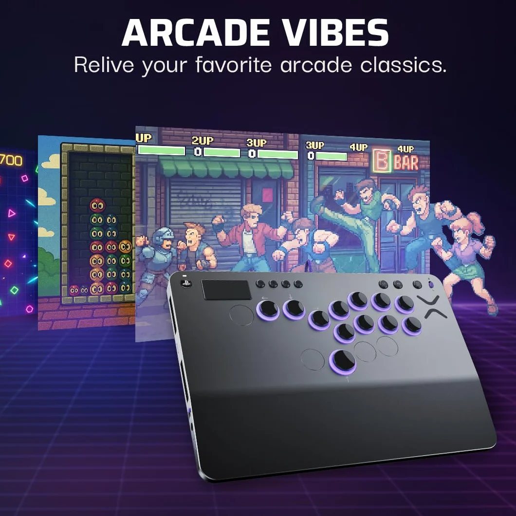 Turtle Beach Victrix Pro KO Leverless All Button Fight Stick for PlayStation 5, Officially Licensed PS5|PS4, Windows 10/11 PC, Customizable eSports Tournament Ready Controller, Gray