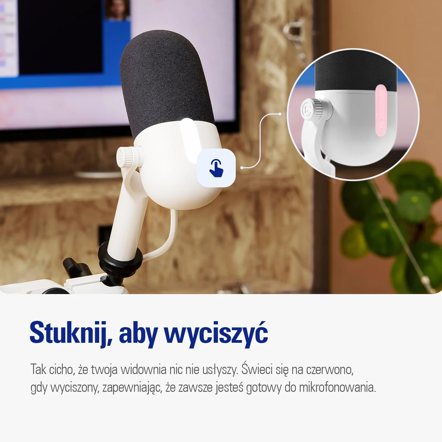 Elgato Wave Neo – mikrofon pojemnościowy USB, wyciszanie dotknięciem, gry, transmisje, spotkania, nagrywanie głosu, Teams/Zoom/OBS/Twitch/YouTube itp., Plug-'n-Play, laptop, PC, Mac, iPad, iPhone