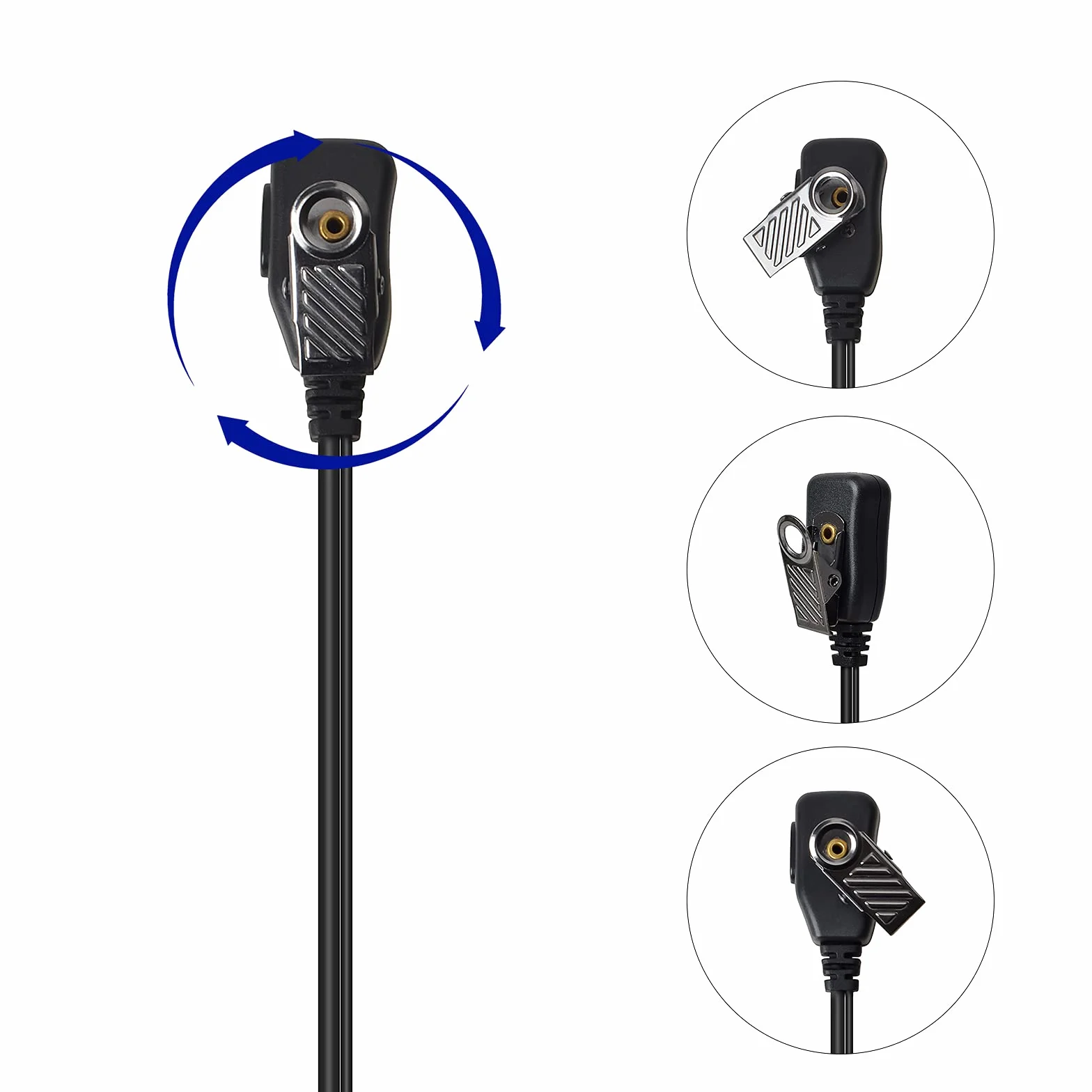 UAYESOK 2-pinowe słuchawki w kształcie litery D, Walkie Talkie, zestaw słuchawkowy z mikrofonem PTT do Baofeng UV-5R UV-5RA 777 888S UV-82 Kenwood TH-22A TH-22AT TH-22E TH-25 WOUXUN HYT PUXING