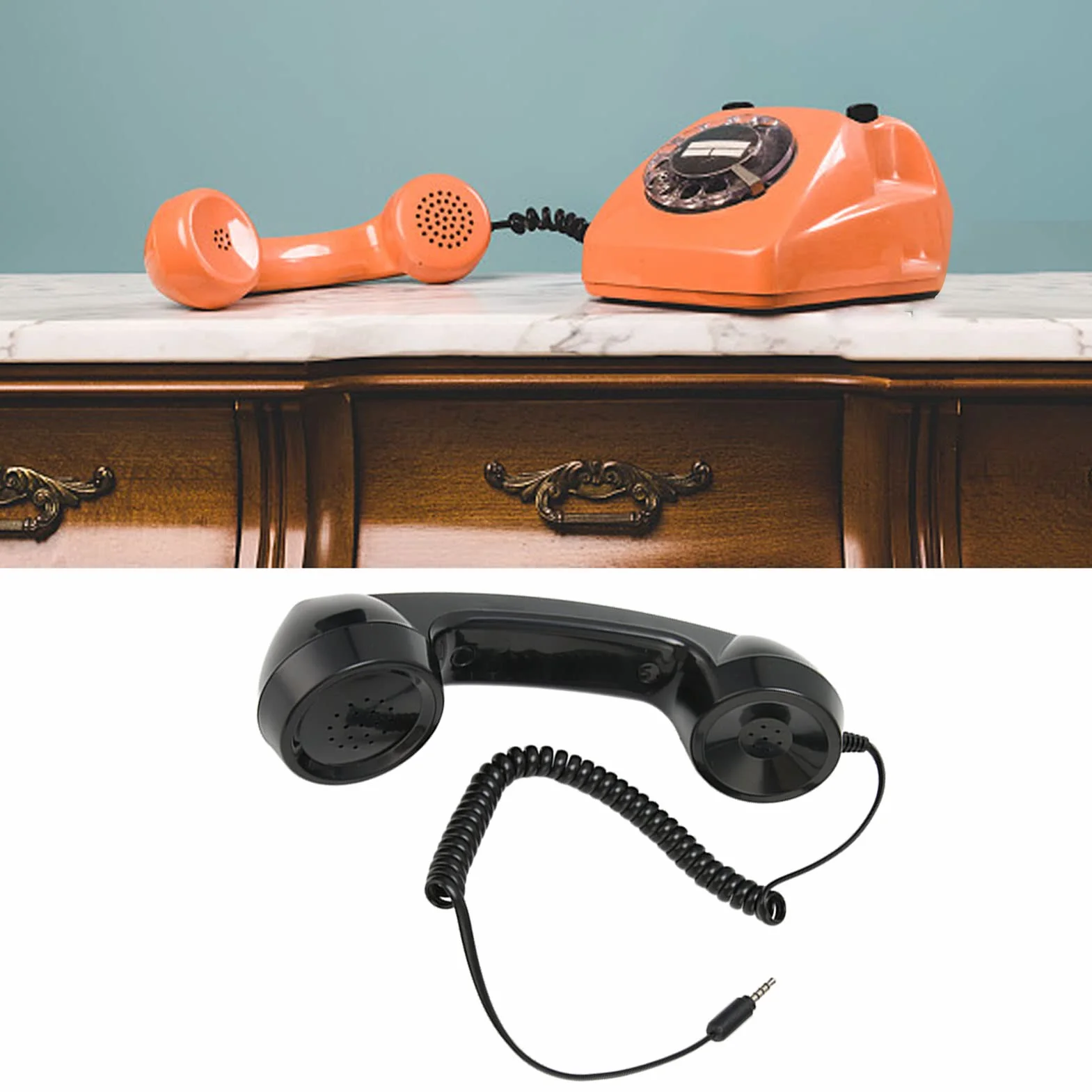 Słuchawka Telefonu Retro z Doskonałym Dźwiękiem dla Komputerów Telefonów Komórkowych, Wielofunkcyjny Promieniowanie Przenośne Odbiornik Telefonu Komórkowego, kompatybilność Retro