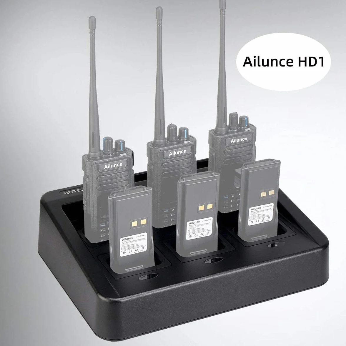 Retevis RT29 Ailunce Hd1 Walkie Talkie Six-Way Charger, Praktyczna łAdowarka Kompatybilna Z Radiotelefonem Ailunce HD1/HD2 Retevis RT29 RT29S RT29D (1 Szt.)