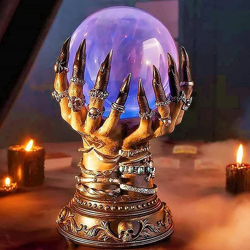 Magic Deluxe Celestial Crystal Ball, Magic Deluxe Celestial Crystal Ball, Halloween Witch Crystal Ball Halloween dekoracja do uzdrawiania, medytacji, rzeźbienia
