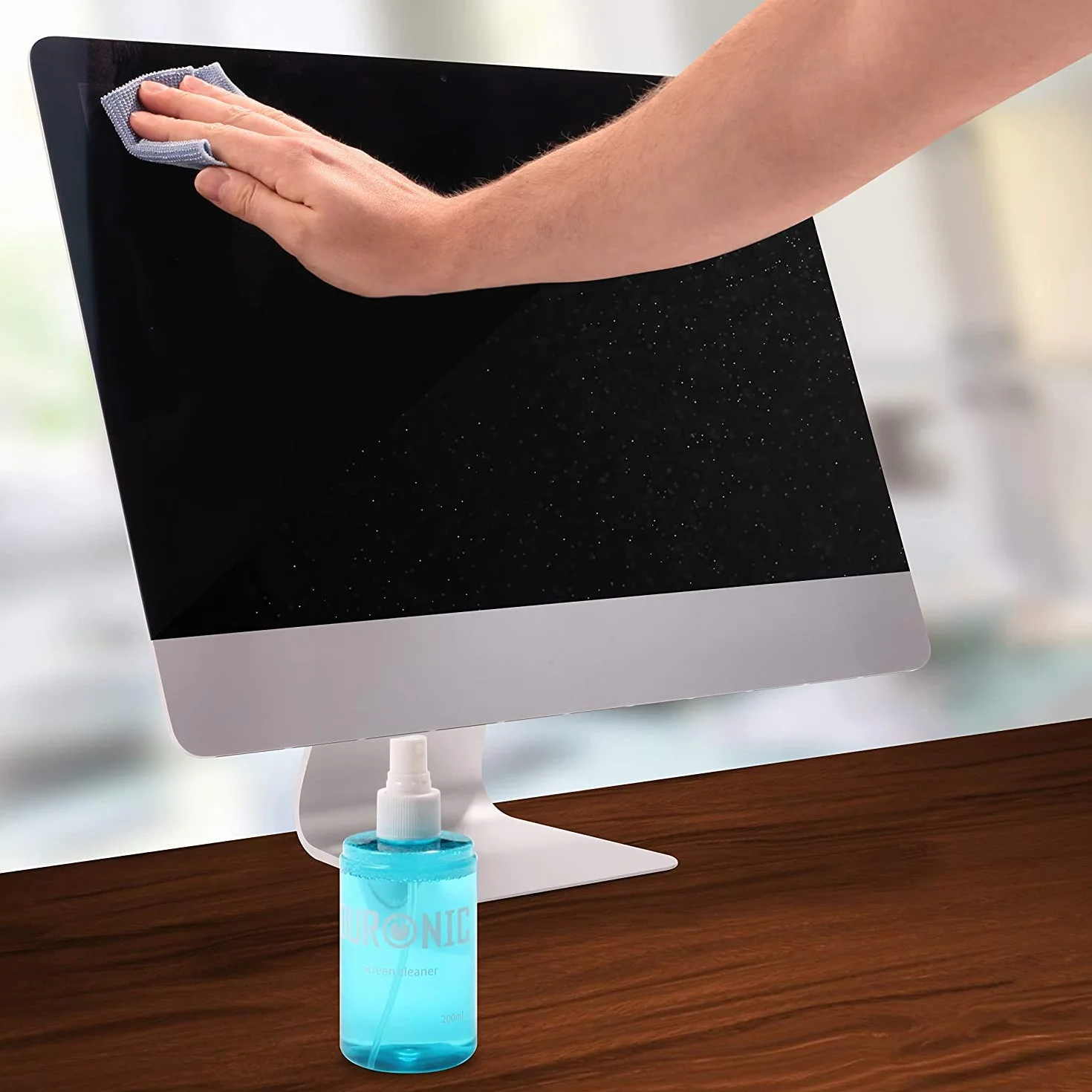 Duronic SCK102 Spray do czyszczenia ekranu ze ściereczką z mikrofibry 2 x 200 ml | Środek w sprayu do wyświetlacza laptopa telefonu telewizora i tabletu | płyn z atomizerem | monitor bez smug