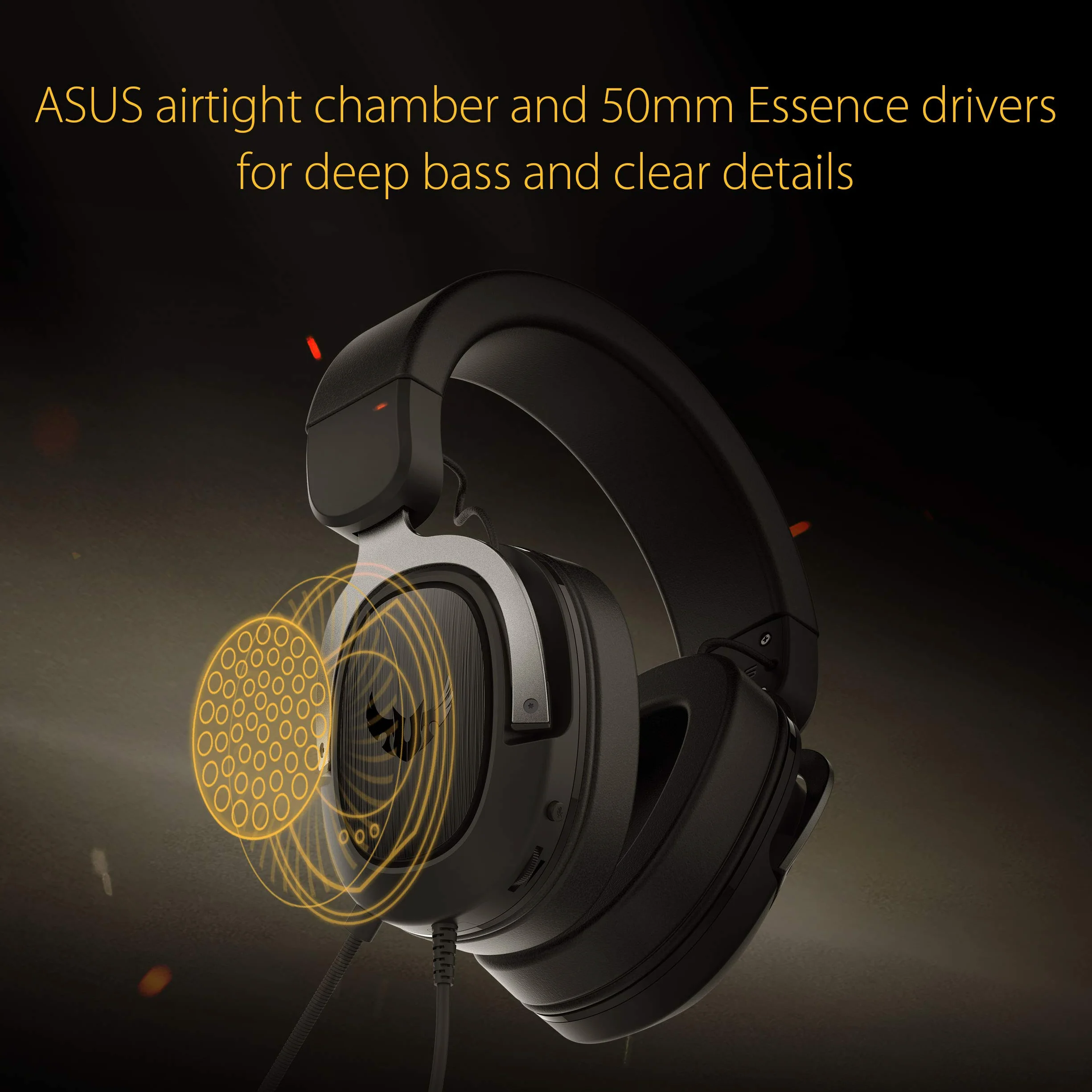 ASUS TUF Gaming H3 Gun Metal Gaming Headset with virtual 7.1 Surround, Tough stainless-steel headband and fast cooling ear cushions for PC, PS4, Xbox One and Nintendo Switch
