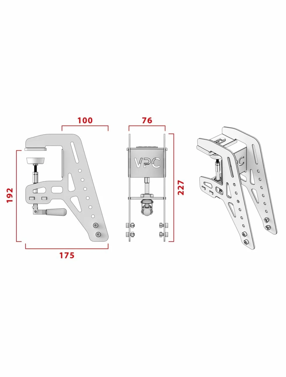 VIRPIL Controls Desk Mount V4 Small uchwyt do symulatora lotu dla joysticków Throttles Hotas
