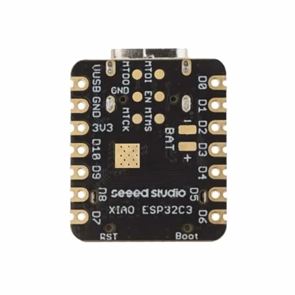 Seeed Studio XIAO ESP32C3 – mała płytka MCU z Wi-Fi i BLE do scenariuszy sterowania IoT. Mikrokontroler z ładowaniem baterii, wydajnością energetyczną i bogatym interfejsem do uczenia maszynowego..