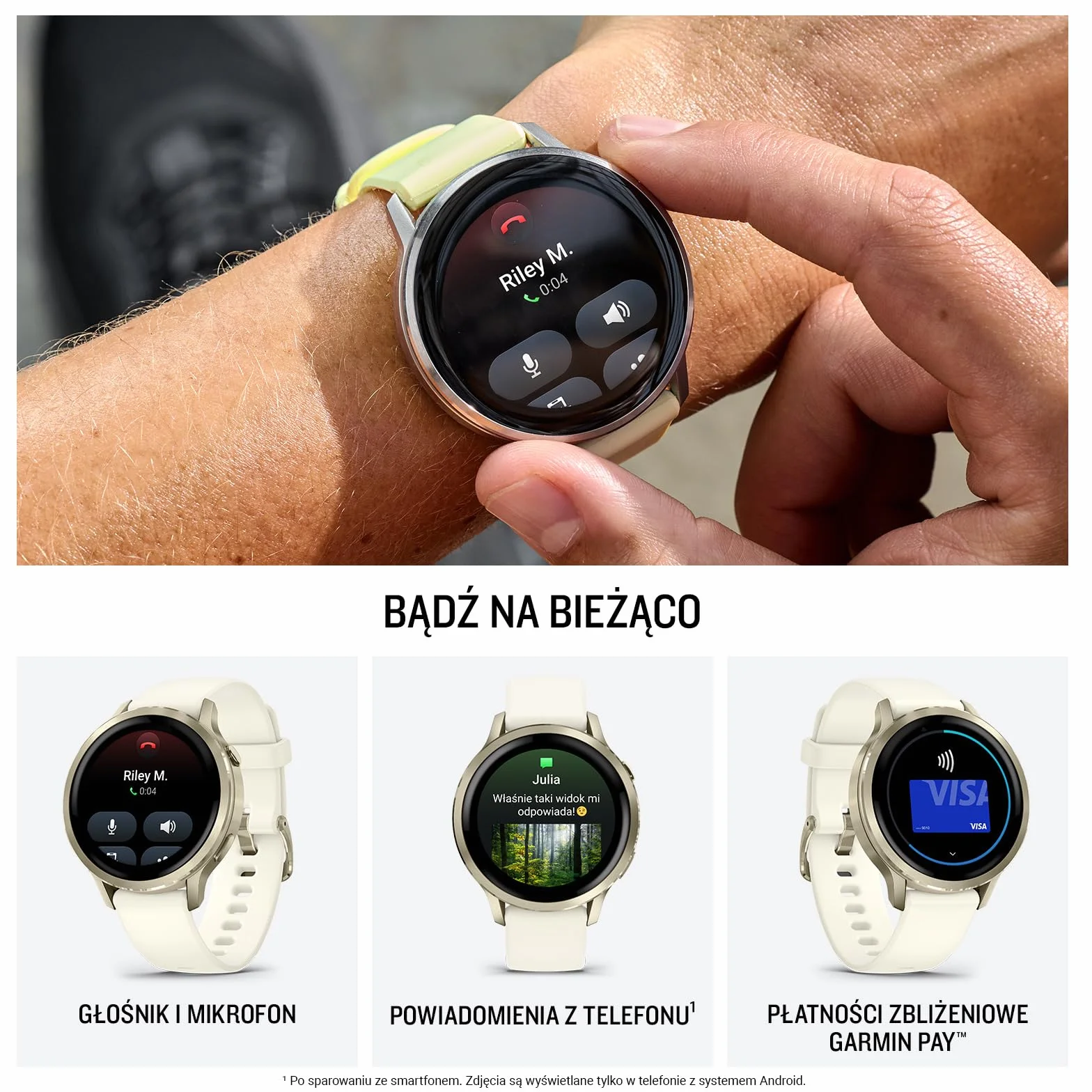 Garmin Venu 4 Premium Smartwatch GPS 41mm, AMOLED, Latarka LED, Lunar Gold/Bone