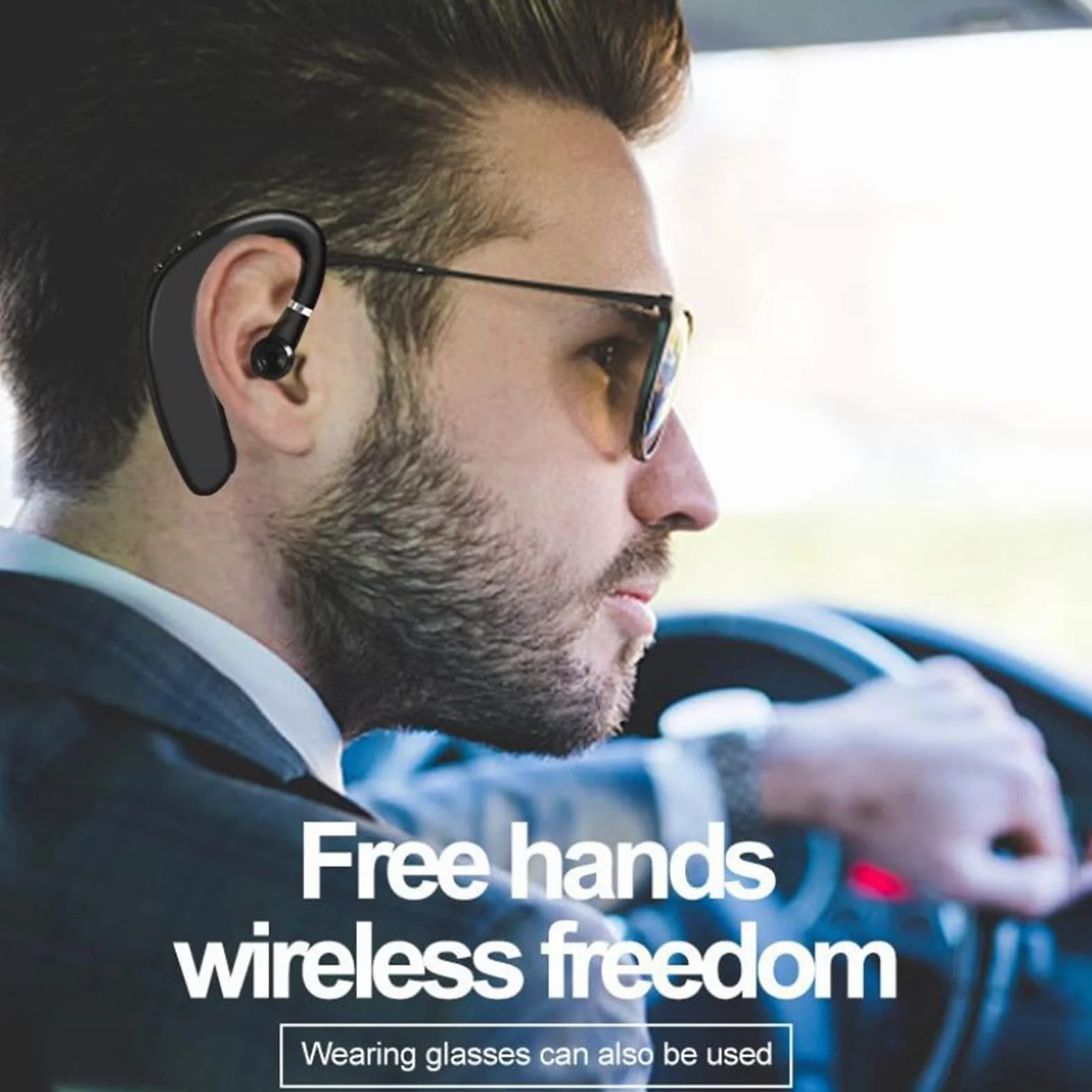 Zestaw Słuchawkowy z Jednym Uchem, Bezprzewodowe Słuchawki Bluetooth V5.2 Zestaw Słuchawkowy z Zaczepem na Ucho do Podróży Służbowych Wodoodporny Zestaw Słuchawkowy dla Biznesu