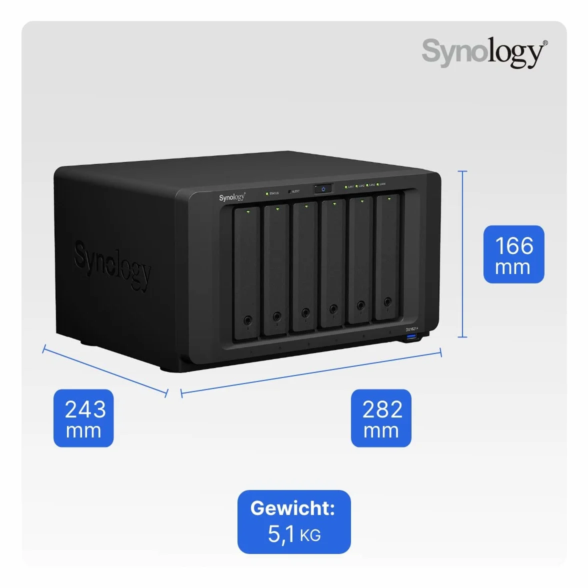 Synology NAS DS1621+ 6bay Desktop 4GB RAM 4x GBE