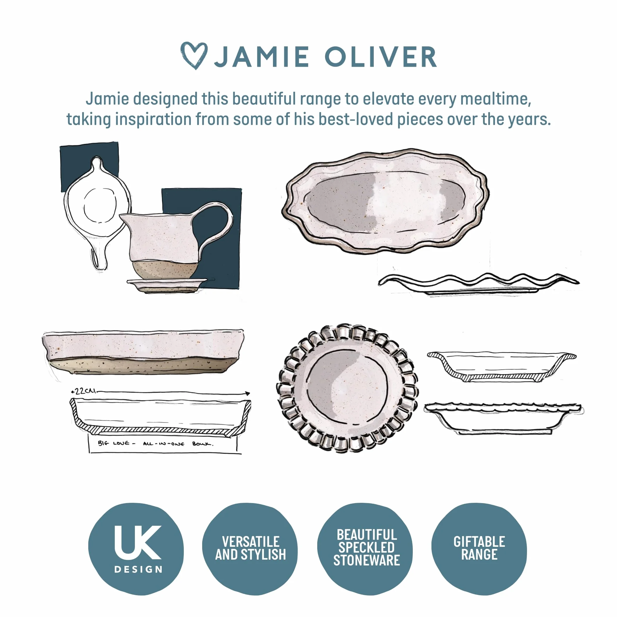 Jamie Oliver Big Love wszechstronna deska, wykonana z certyfikowanego przez FSC drewna mango, nieregularny owalny kształt, taca do serwowania, drewniane naczynia kuchenne, tylko pranie ręczne, 57 x 25