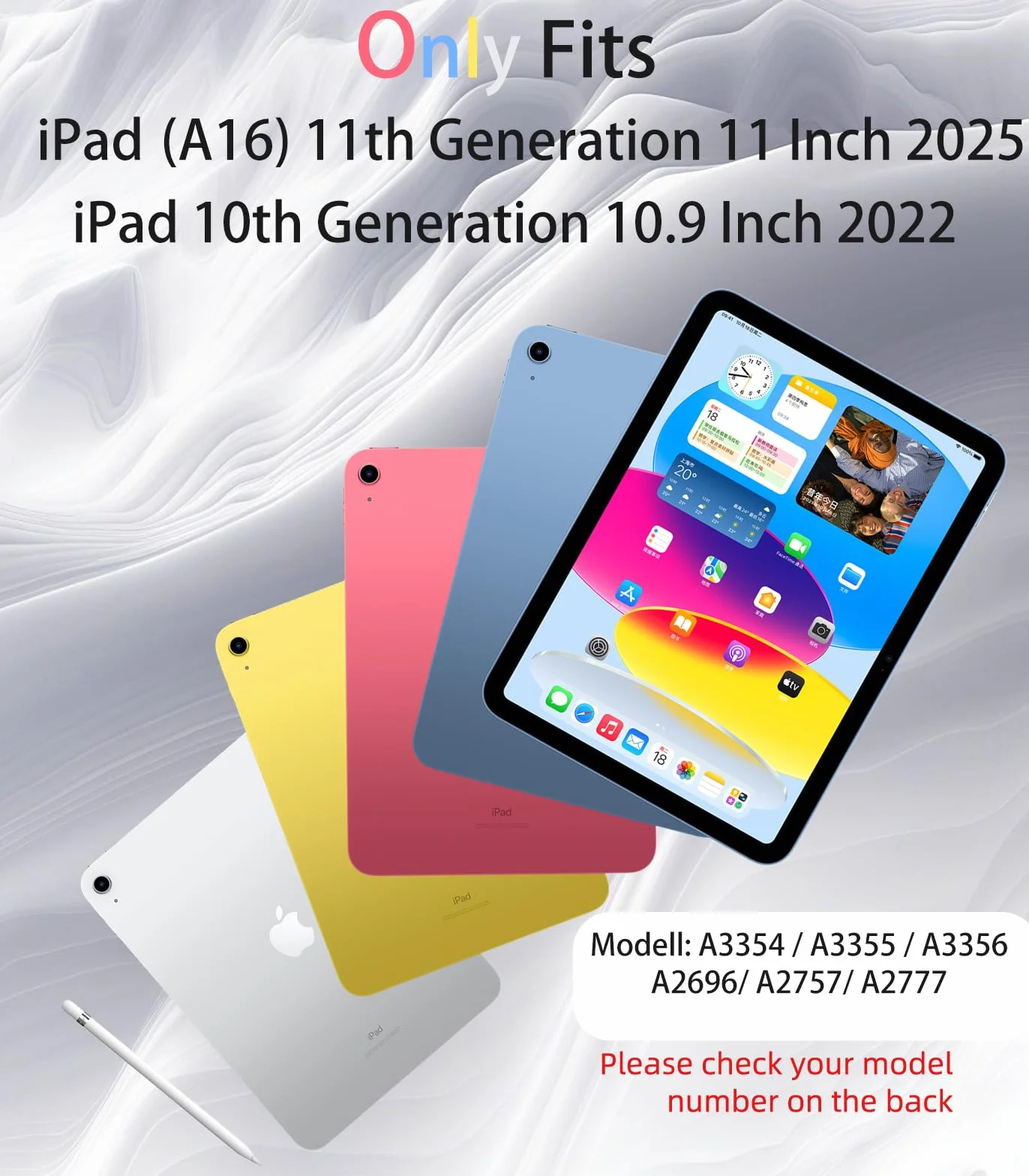 JKSML Etui na klawiaturę do iPada (A16) 11 cali 2025 i iPad 10. generacji 10,9" 2022, Bluetooth QWERTZ etui na klawiaturę z uchwytem na rysik, miękki tył z TPU (różowy)