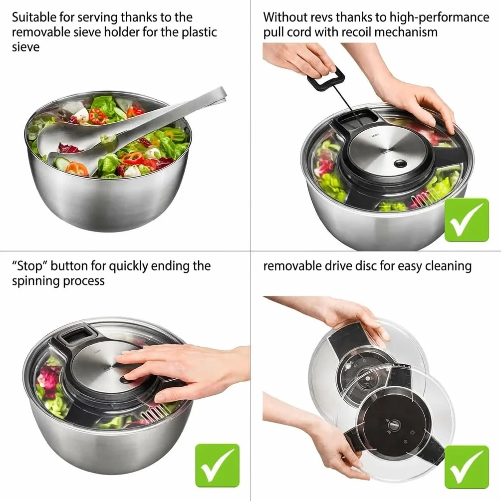 Gefu 28160 Speedwing Salad Spinner, plastik, srebrny