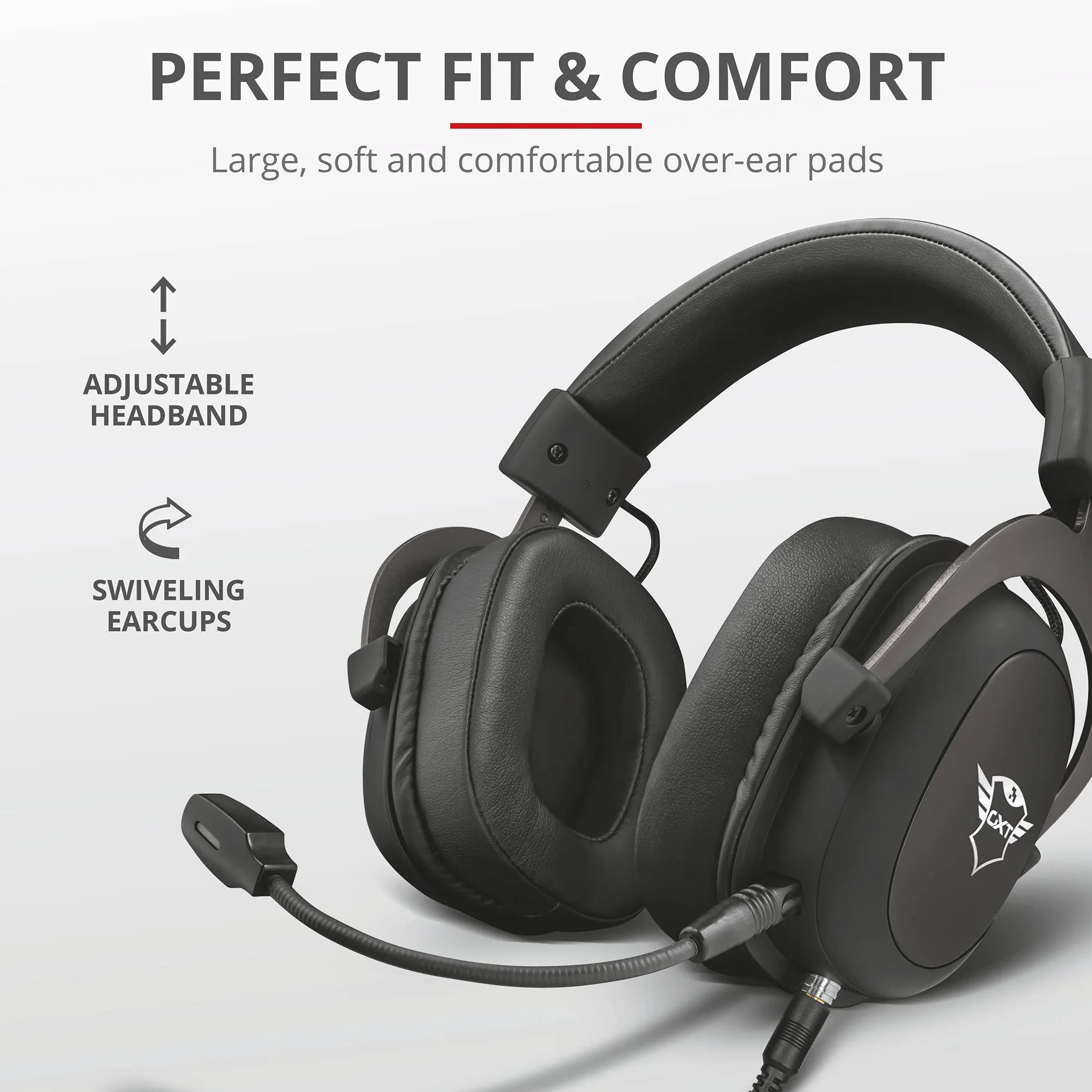 Trust Gaming Headset GXT 414 mit Mikrofon für PS4, PS5, PC, Nintendo Switch, Xbox Series X, Xbox One - Zamak Kabelgebundene Gaming-Kopfhörer mit Einstellbarer Kopfbügel - Schwarz