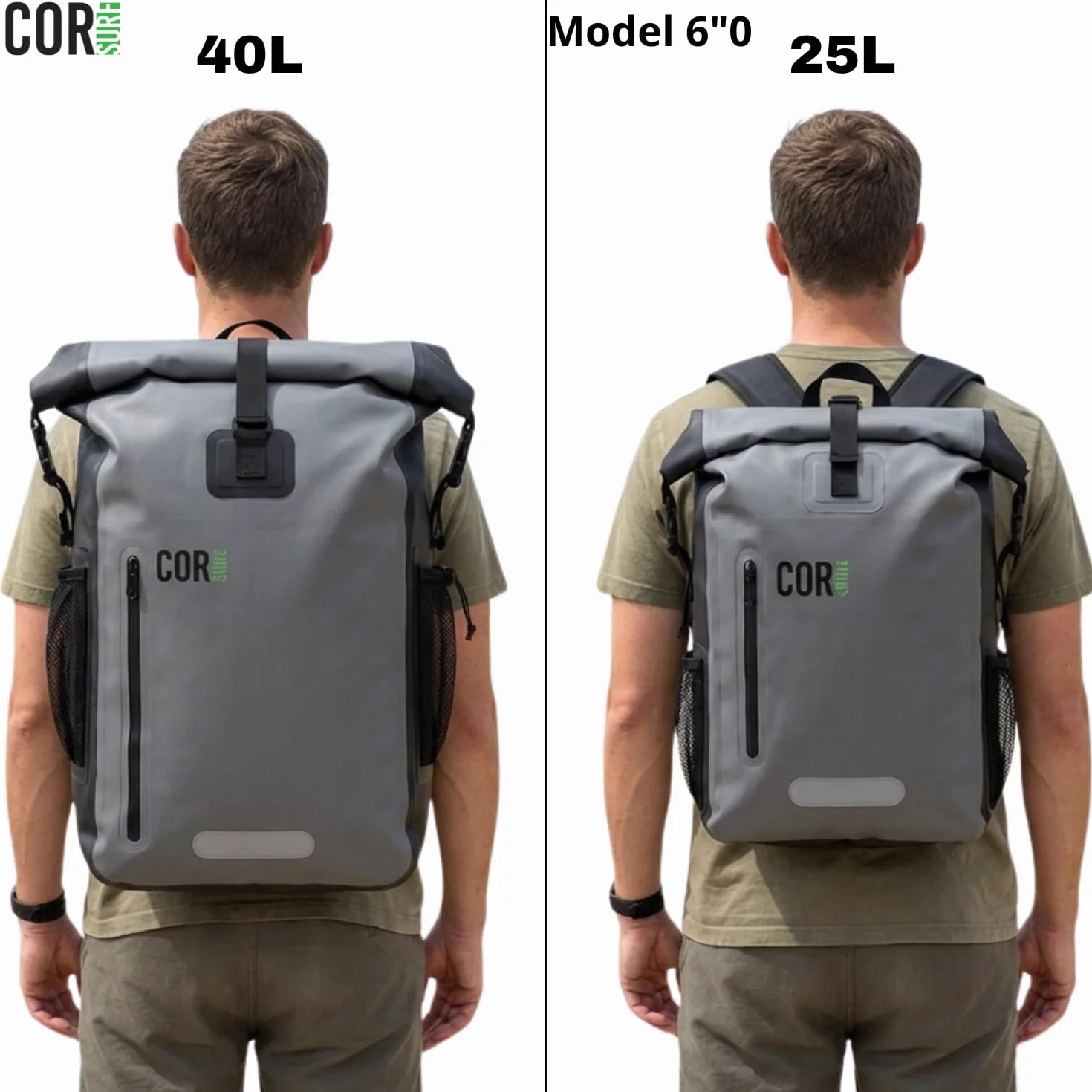 COR Surf Wodoszczelny plecak Dry-Bag firmy z wyściełanym pokrowcem na laptopa, wytrzymały plecak rolowany