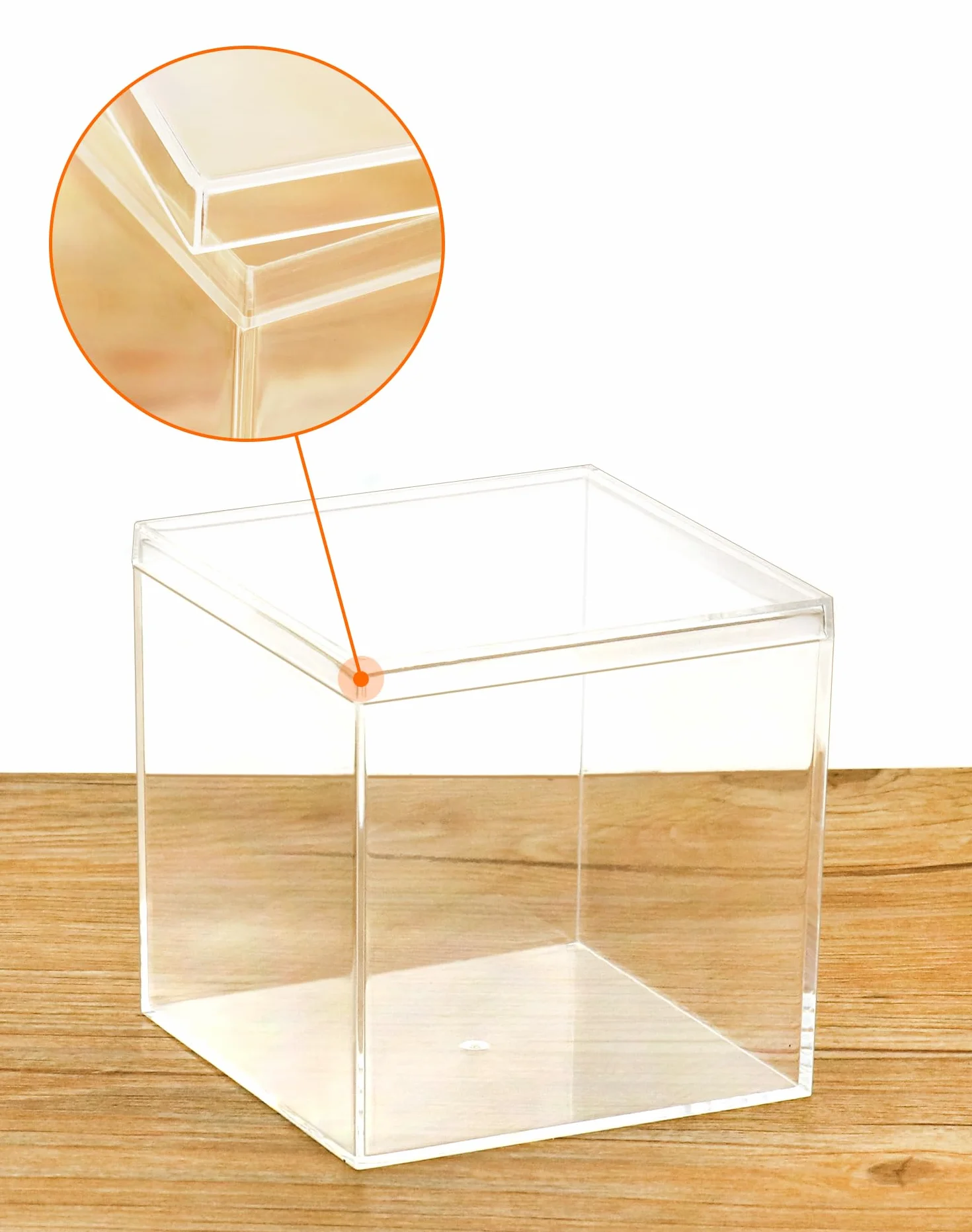QWORK® Akrylowe Pudełko Ekspozycyjne, Kostki Przechowywania, 10 x 10 x 10 cm, Przezroczyste Pudełko z Pokrywką, Do Przechowywania Cukierków, Akcesoriów do Włosów, Zabawek, 4 Szt