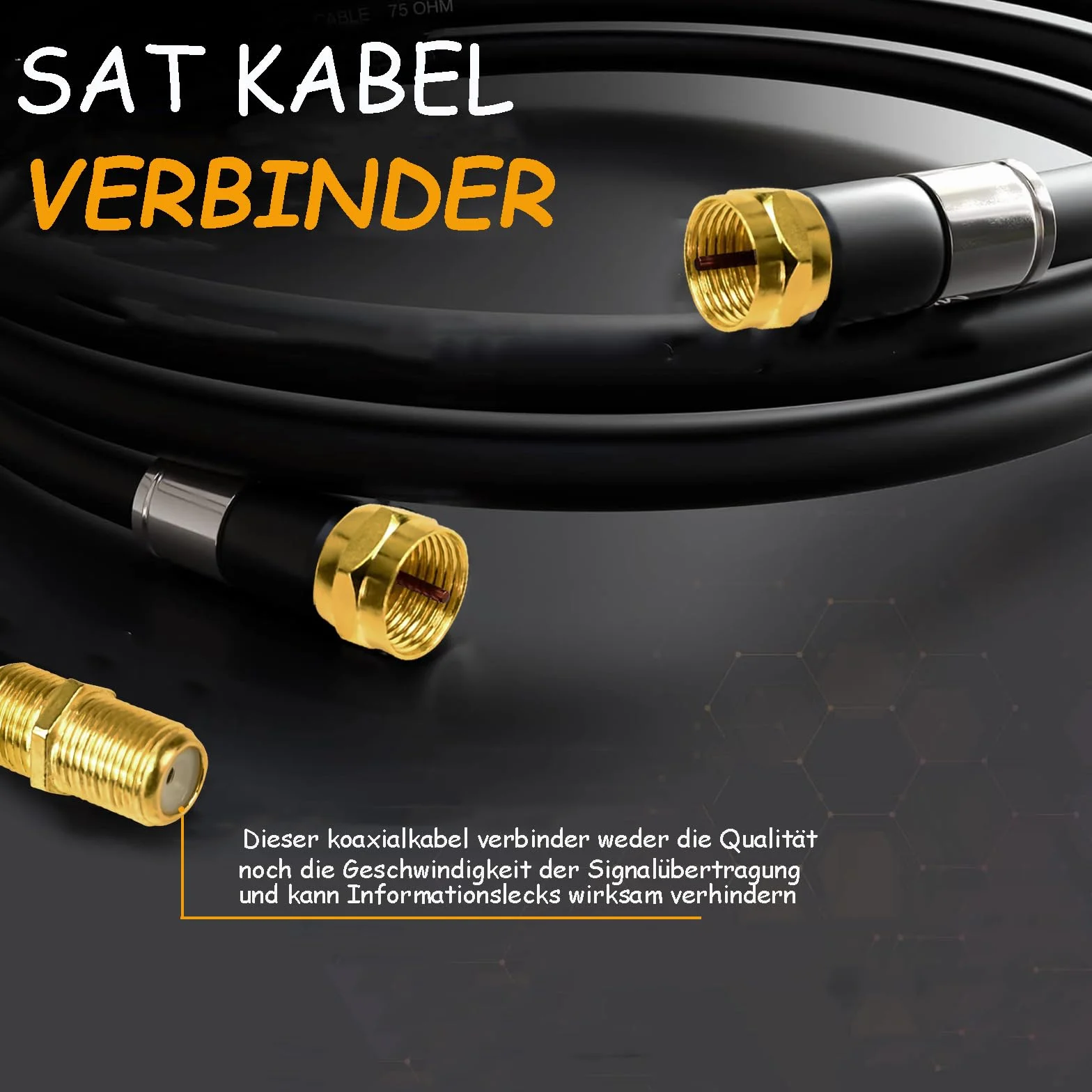 qingmeng Łącznik do kabli satelitarnych, 15 szt., wtyczka F, łącznik kabla koncentrycznego, kabel antenowy, adapter F, wtyczka F na kabel koncentryczny Sat, wtyczka do kabla satelitarnego,