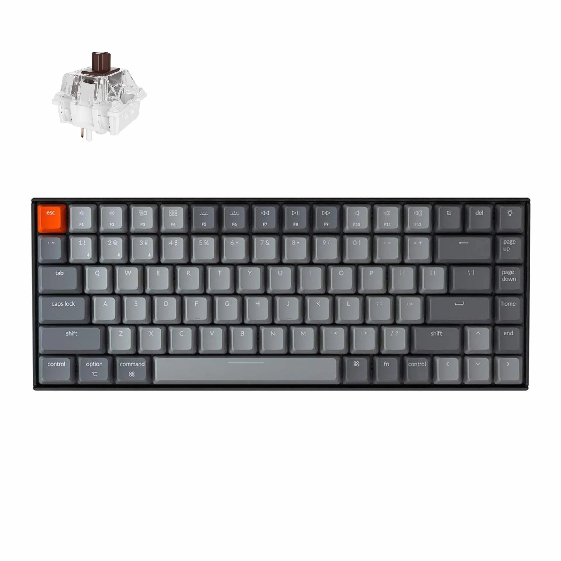 Keychron - K2 Wireless Mechanical Keyboard - Bezprzewodowa Klawiatura Mechaniczna Białe Brown