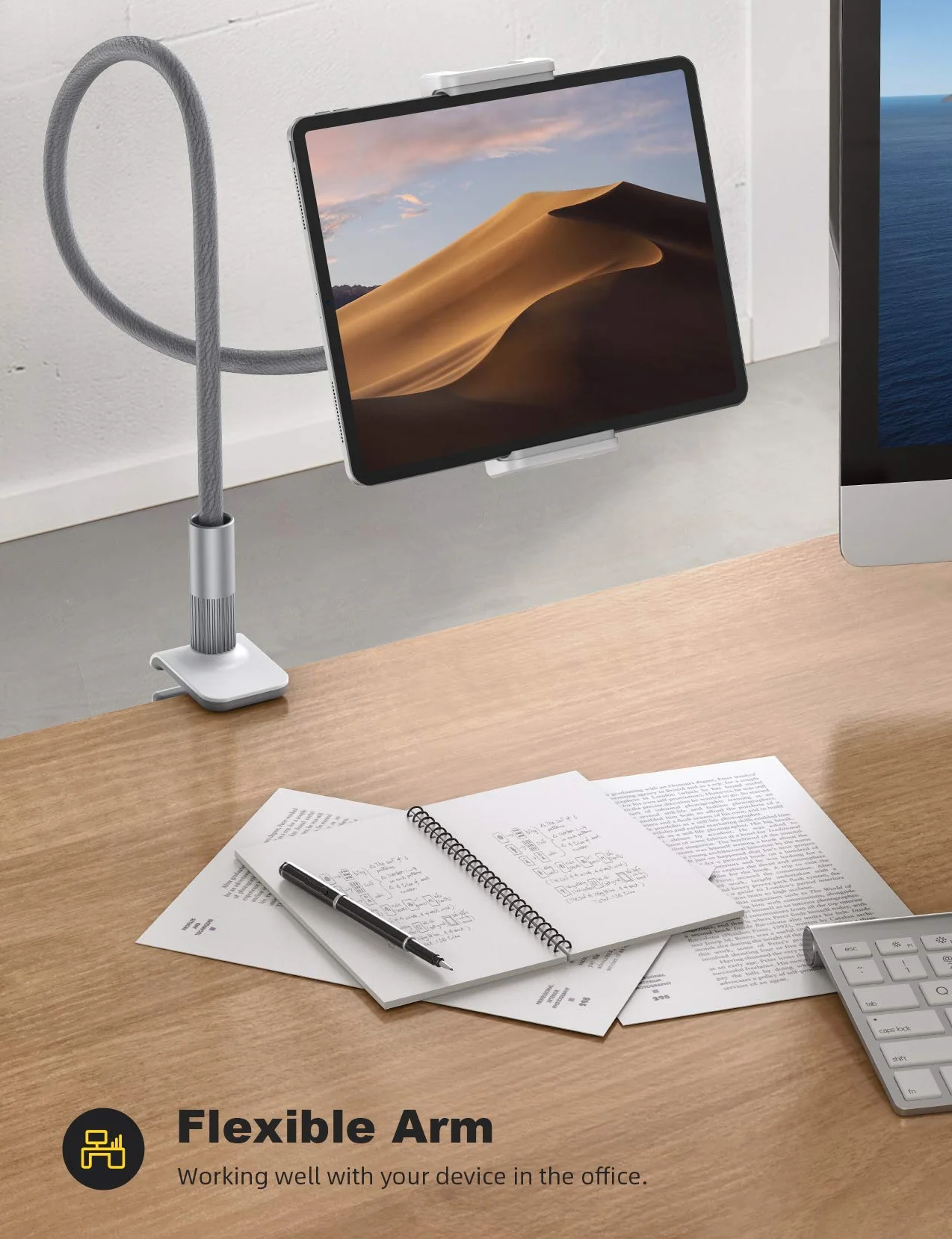 Lamicall Uchwyt na tablet na gęsiej szyi, uniwersalny stojak na tablet - 360 elastyczny uchwyt na ramię leniwe Uchwyt zaciskowy Łóżko do iPad Air Pro mini, Samsung, iPhone, więcej urządzeń 4,7-10,5"