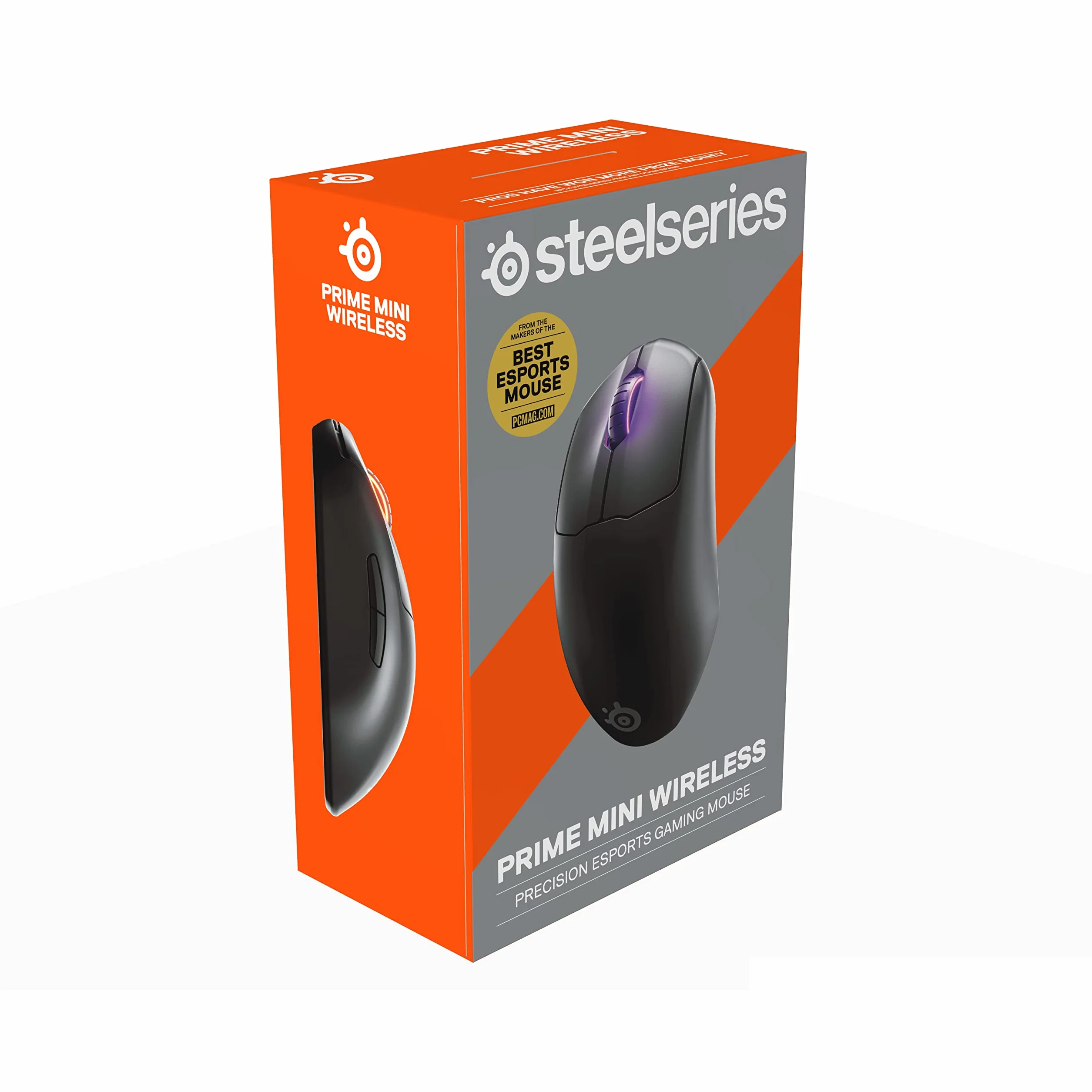 SteelSeries Prime Mini Wireless Bezprzewodowa Mysz do Gier Esports, 100h Baterii, Magnetyczne Przełączniki Optyczne, Czarna