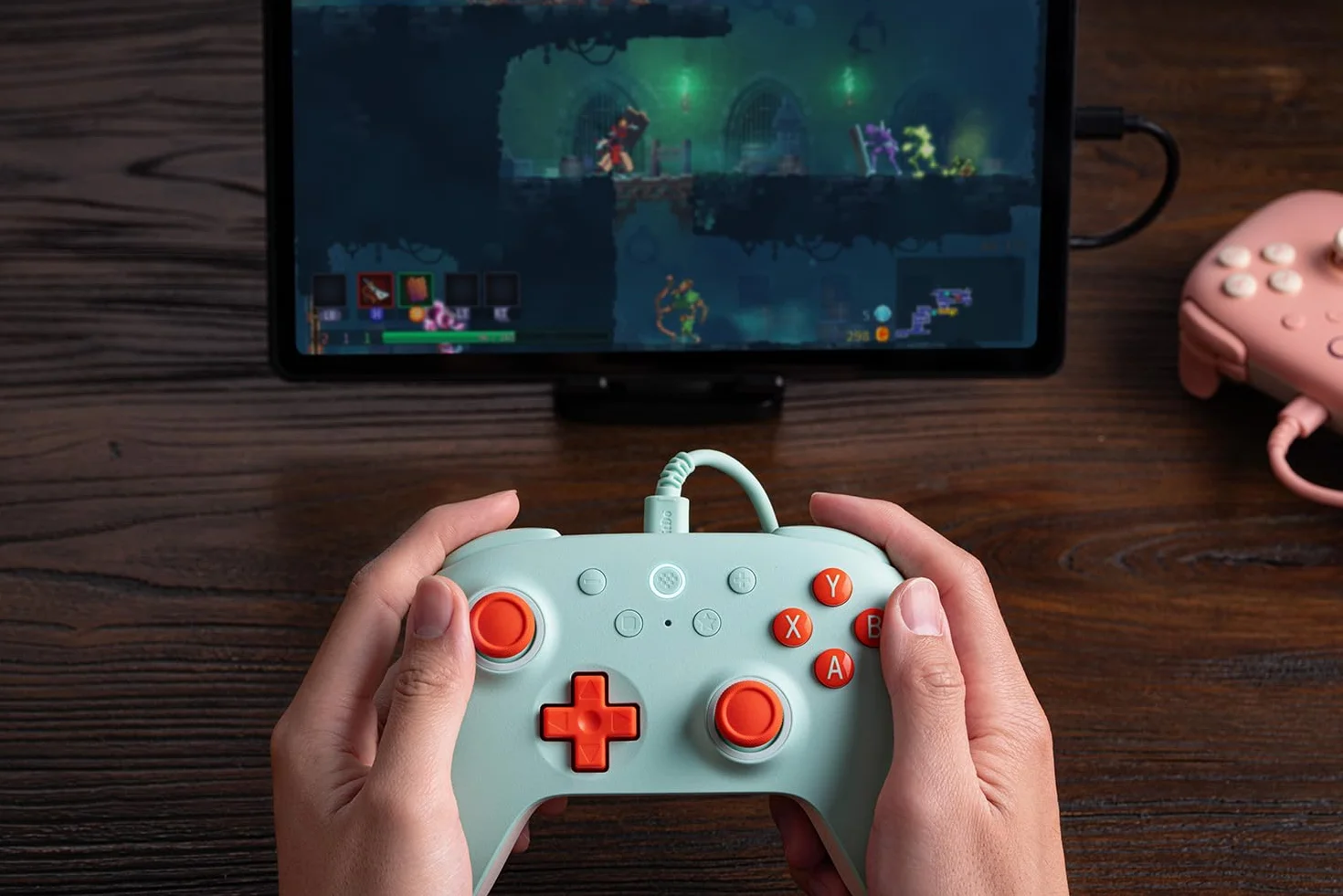 8Bitdo Ultimate przewodowy kontroler 2C do PC i Android, 1000 Hz, joysticki Halla, wyzwalacze Halla
