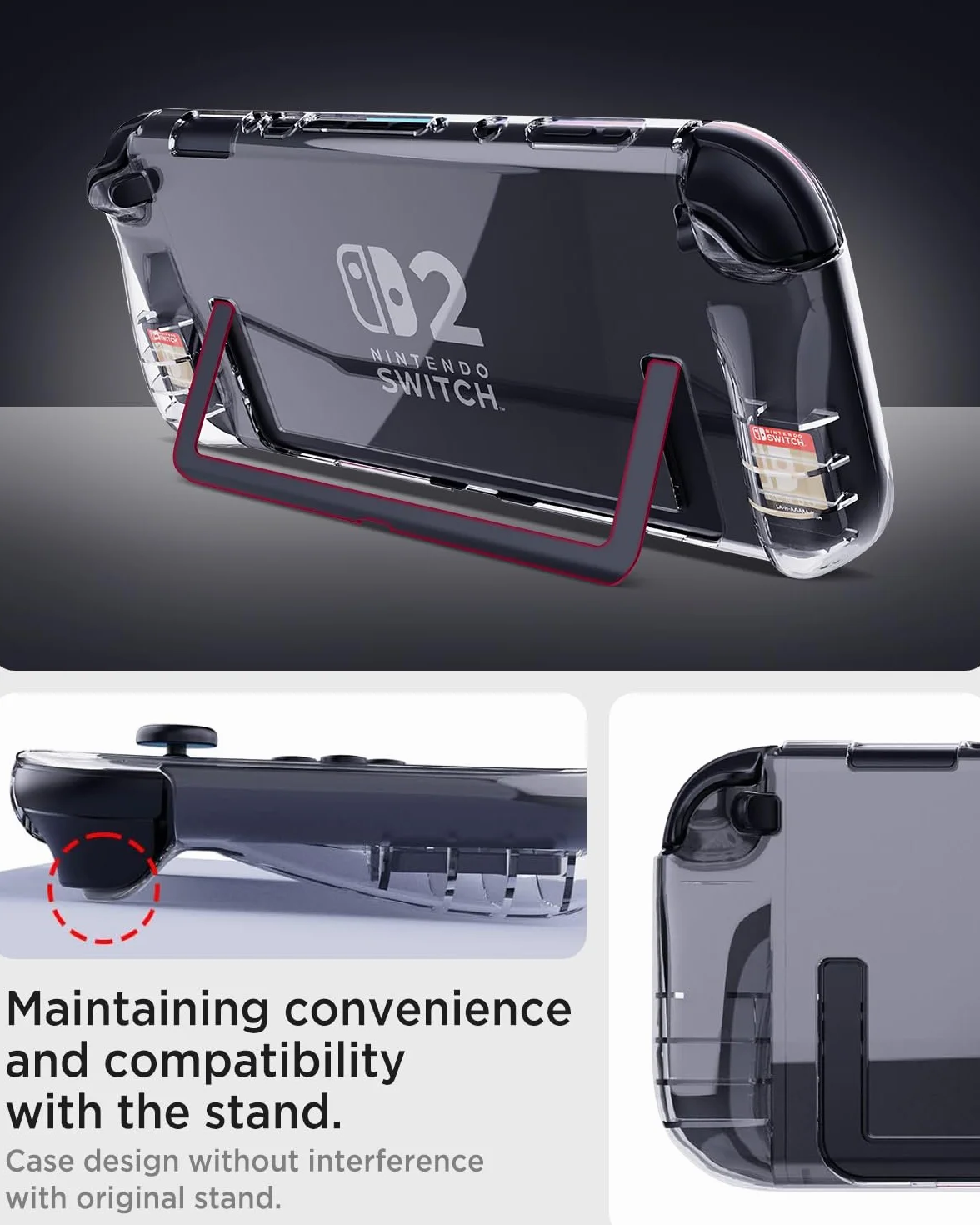 Miimall Przezroczyste etui kompatybilne z Nintendo Switch 2 2025, elastyczne tworzywo TPU, odporne na zarysowania, uderzenia, odporne na kurz, olejoodporne, ultracienkie, przezroczyste etui ochronne