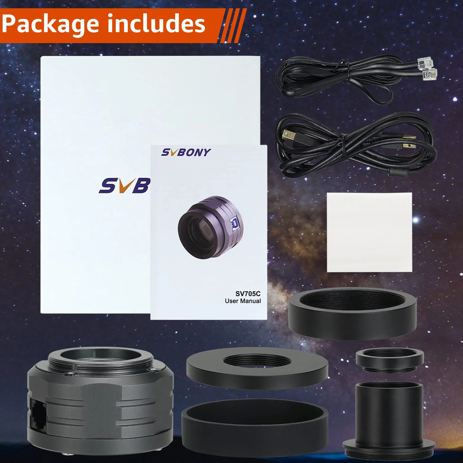 Svbony SV705C Teleskopowe kamery obrazowe Kolor, port prowadzący USB 3.0 ST4, duży pełny otwór, wysoka czułość NIR, poziom wejścia planetarnego Aparat do fotografii głębokiego nieba do obrazowania EAA