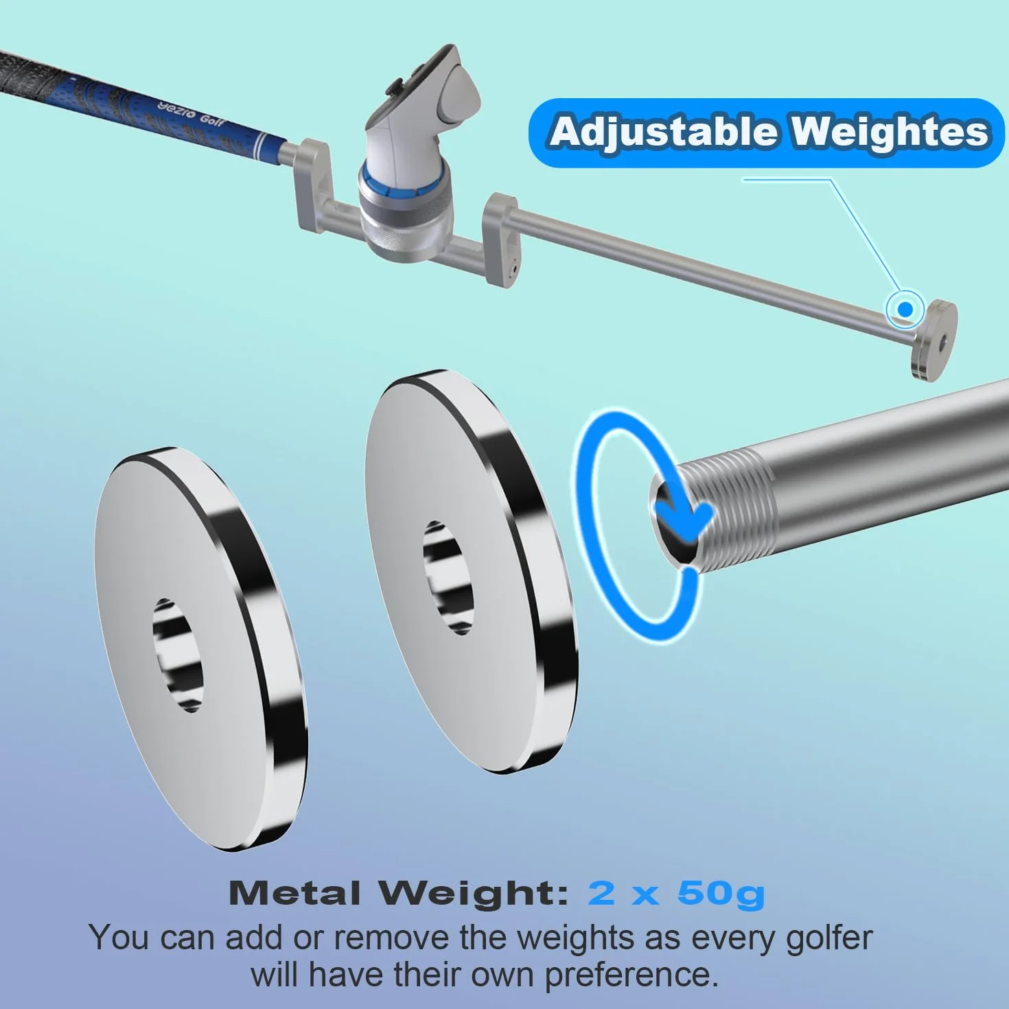 YEZRO Mocowanie kija golfowego 66 cm do Meta Quest 3 – regulowany ważony uchwyt kija golfowego akcesoria kompatybilne z Oculus Quest 3/2 i Pro, realistyczny uchwyt 90 stopni (prawy i lewy) (66 cm)