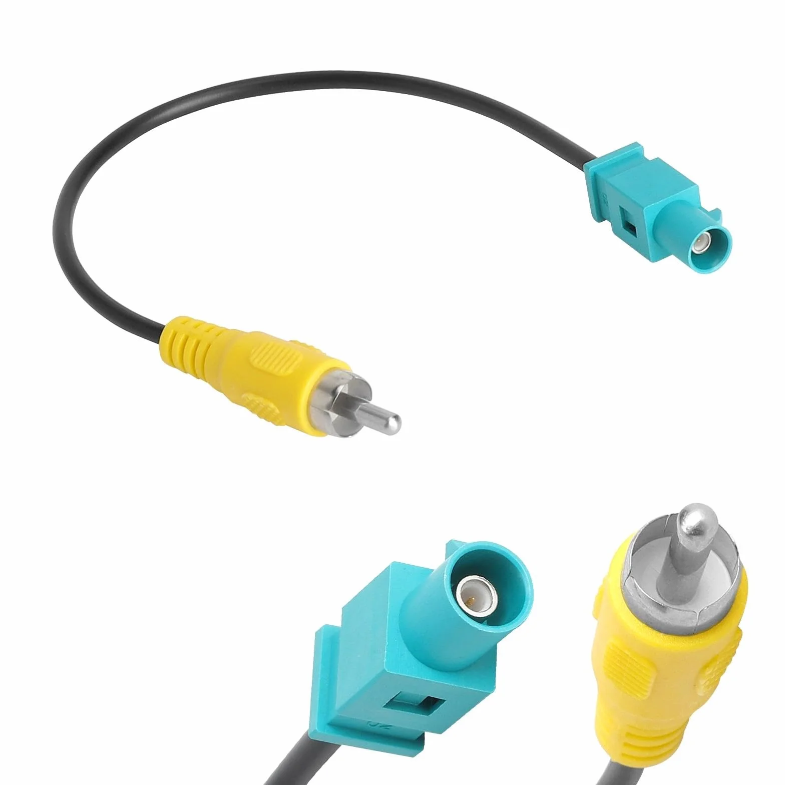 HENGBIRD fakra adapter fakra do rca adapter do kamery tylnej mercedes adapter fakra na rca cinch fakras adapter do kamery cofania, kabel adaptera wideo, 20 cm do Mercedes Comand Ford Blaupunkt NX