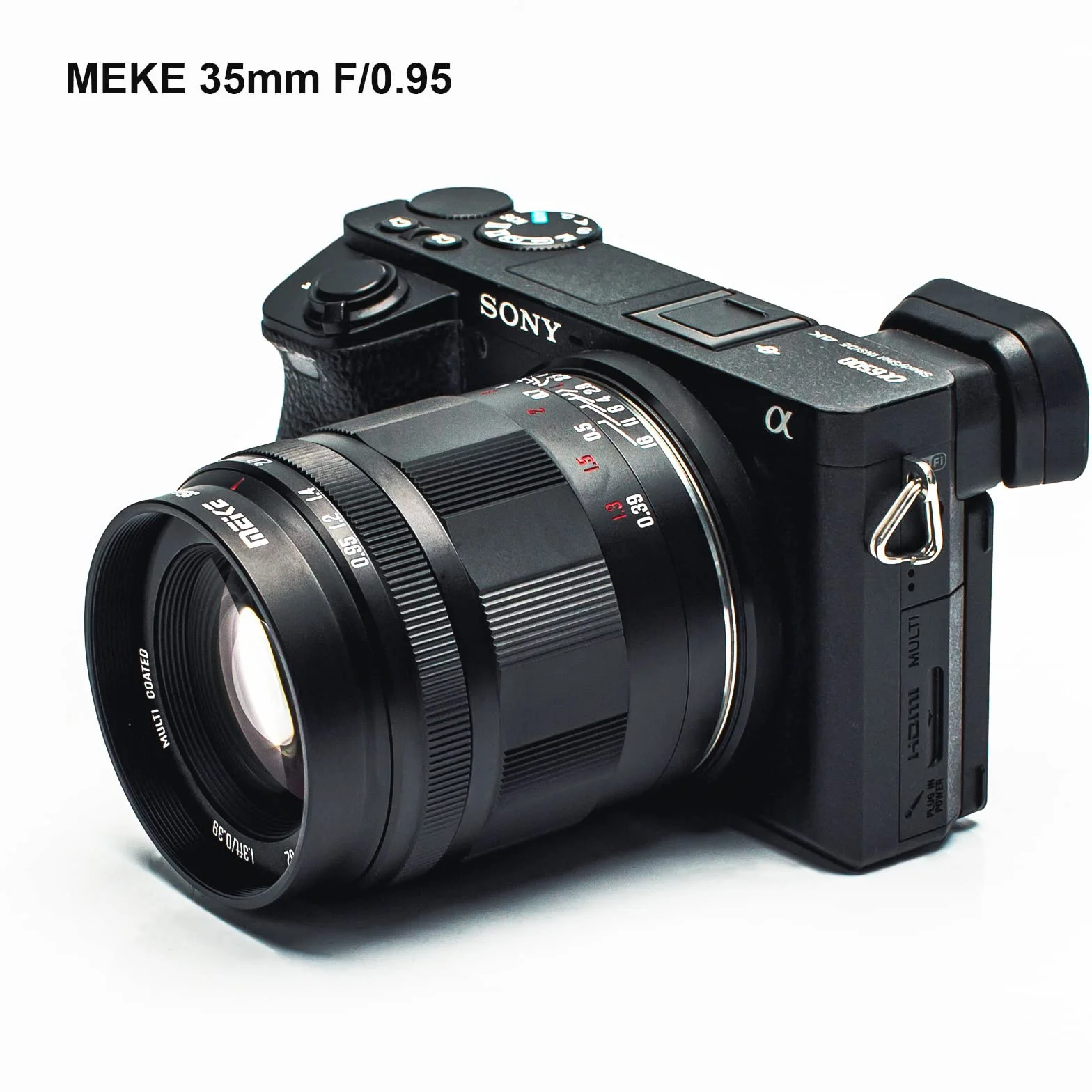 Meike 35 mm f0,95 Duża przysłona Ręczne ustawianie ostrości Prime Obiektyw stały APS-C Kompatybilny z bezlusterkowymi aparatami Sony E-Mount NEX 3 3N NEX 5R NEX 6 7 A6600 A6400 A5000 A5100 A6100 A6300