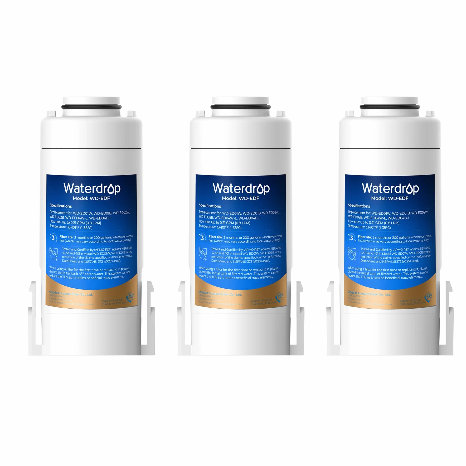 Waterdrop Zamiennik filtra wody do WD-ED01, 3 opakowania