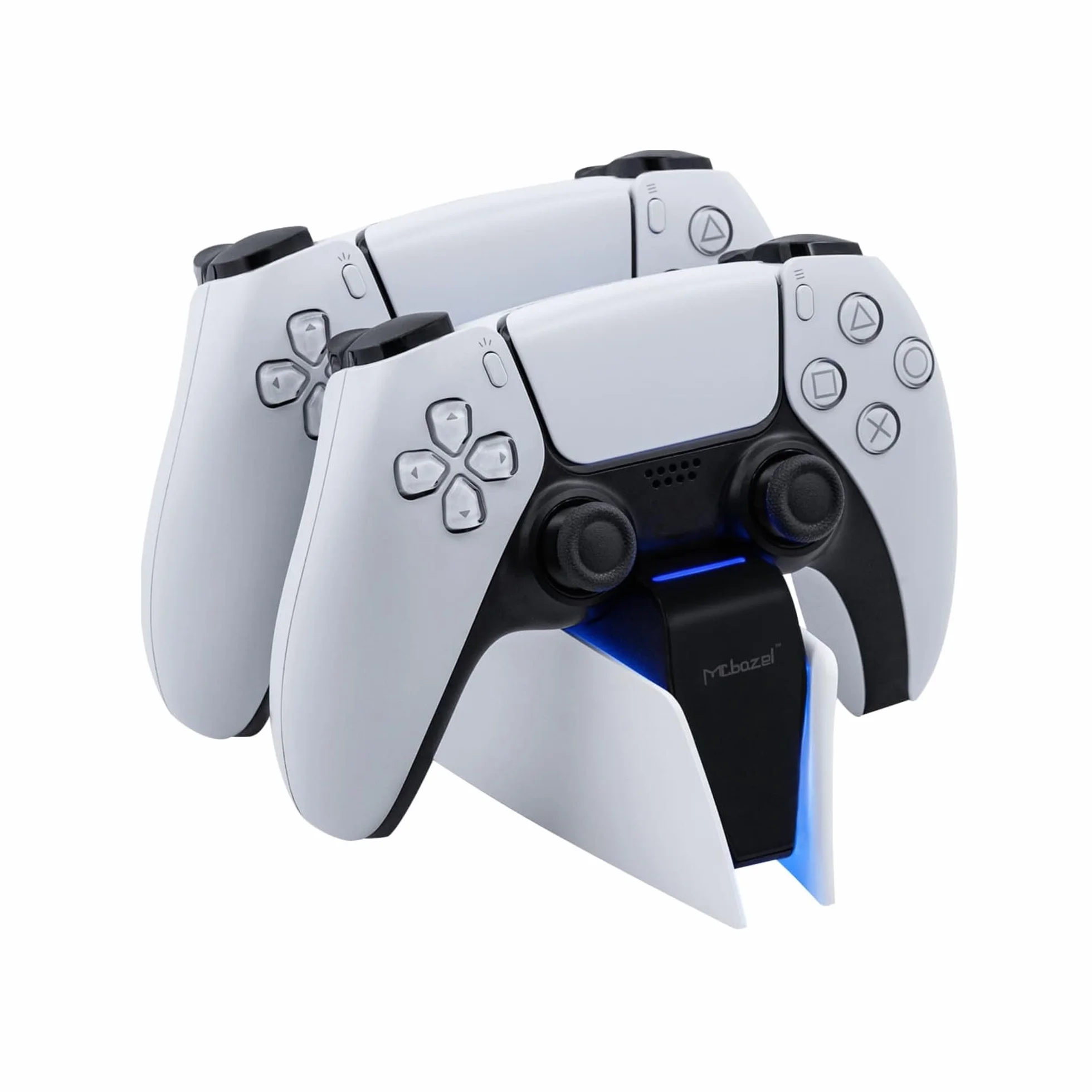 Mcbazel Stacja ładująca PS5 kontroler do kontrolera PS5 DualSense, stacja ładująca ze wskaźnikami LED / szybkie ładowanie/potrójna ochrona
